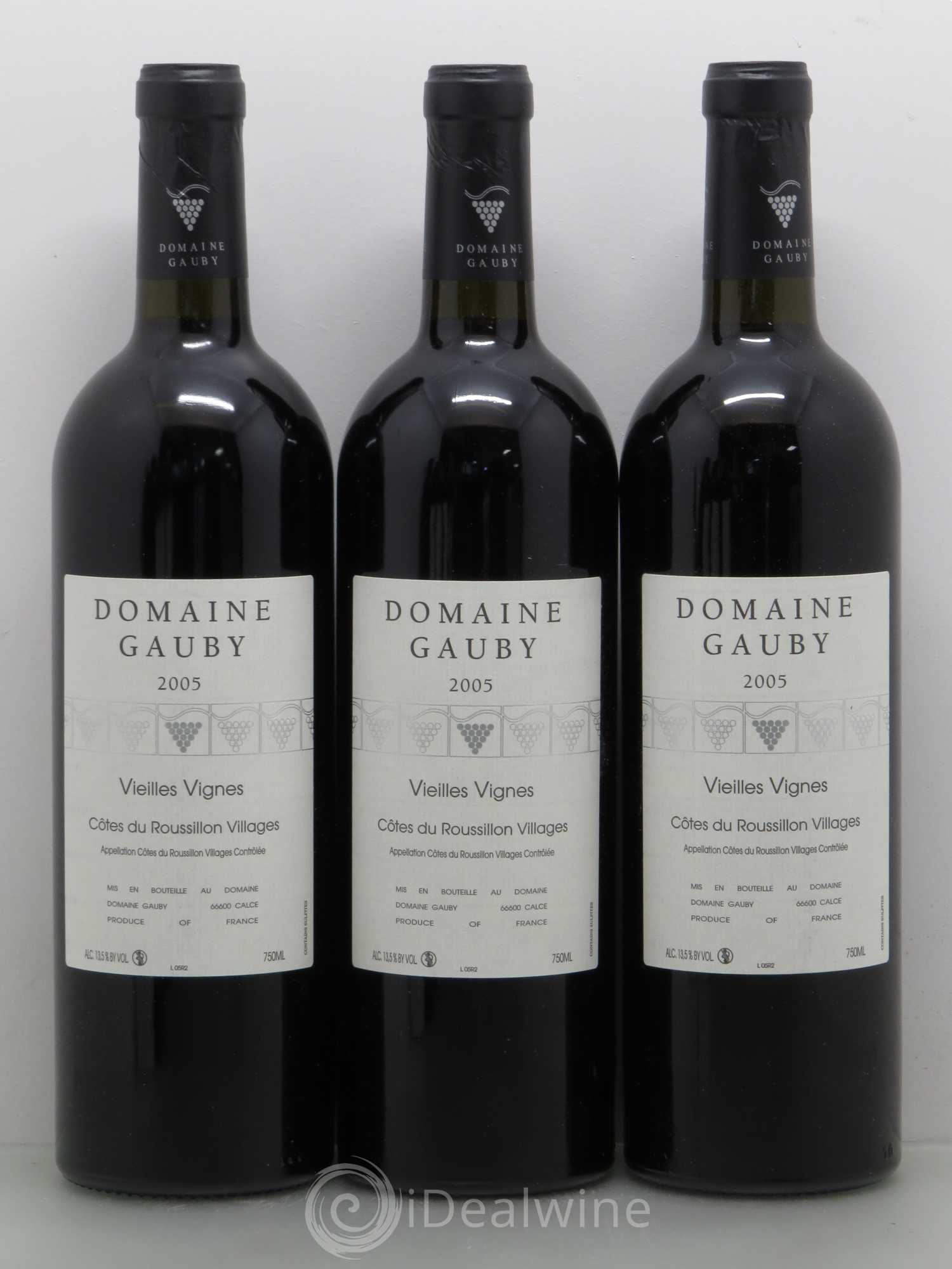 Côtes du Roussillon Villages Vieilles vignes Gauby (Domaine) 2005 - Lot de 3 bouteilles - 0