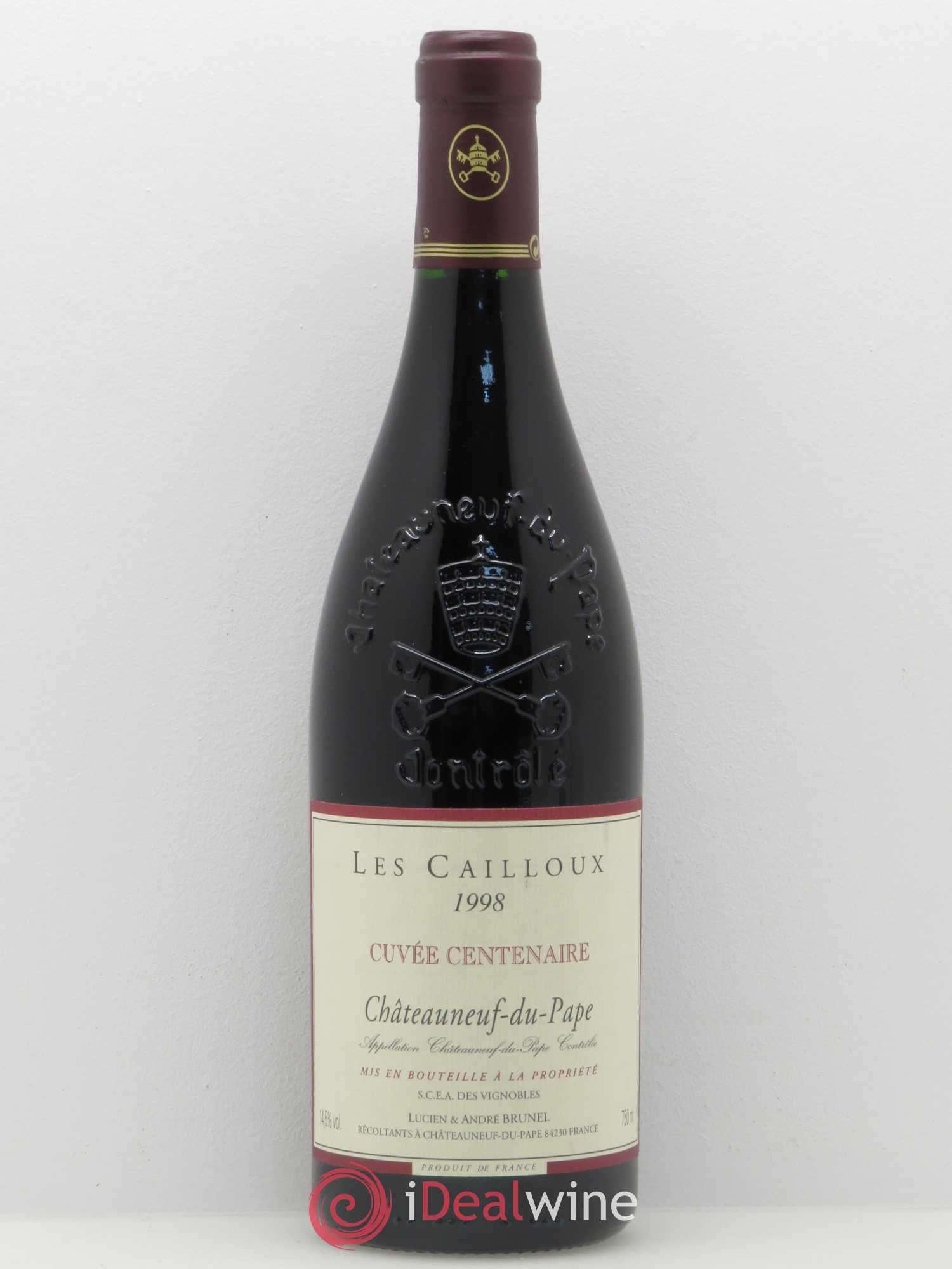 Châteauneuf-du-Pape Les Cailloux Cuvée Centenaire André Brunel 1998 - Lot de 1 bouteille - 0
