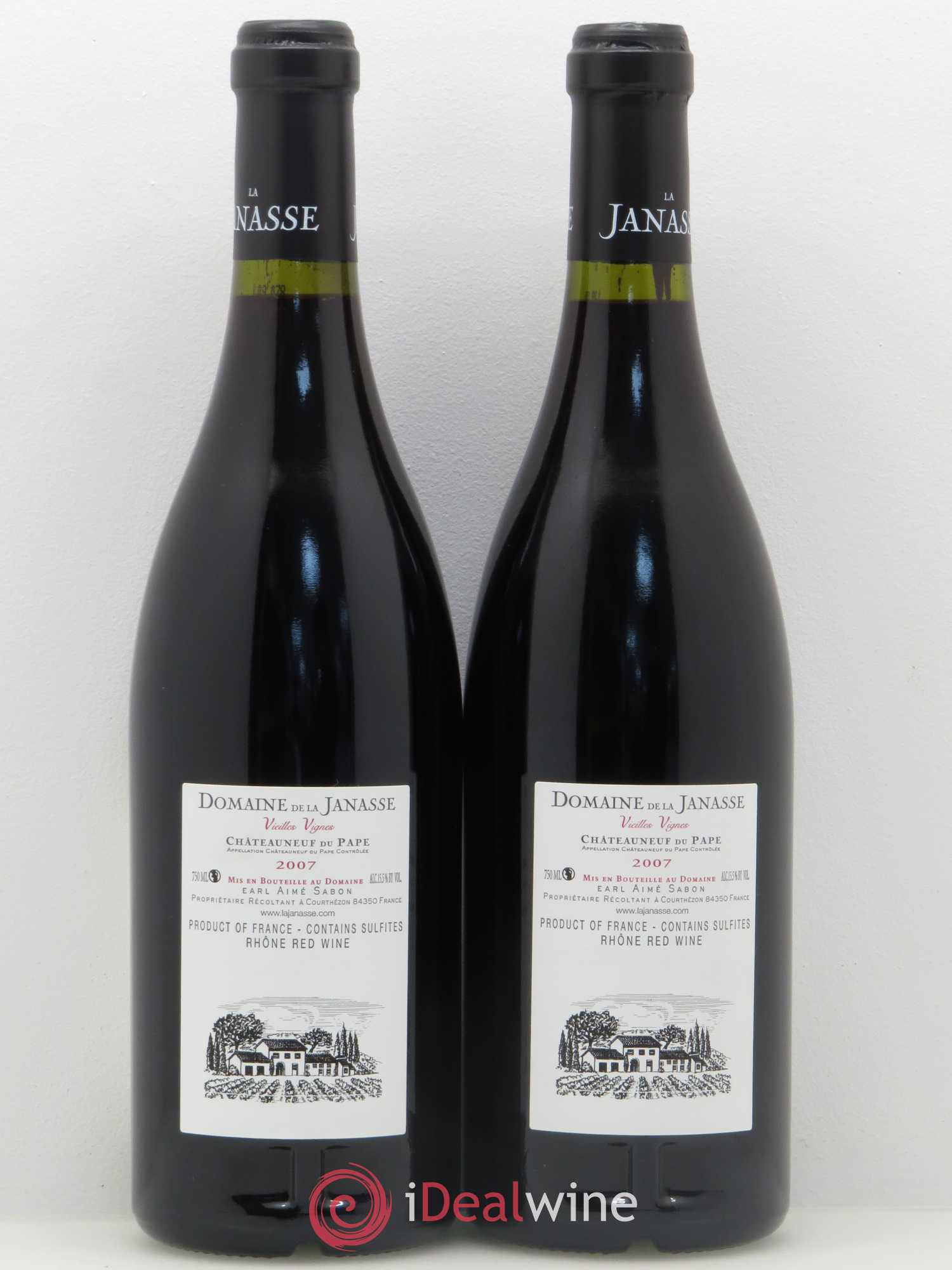 Châteauneuf-du-Pape Cuvée Vieilles Vignes La Janasse (Domaine de) 2007 - Lot de 2 bouteilles - 1