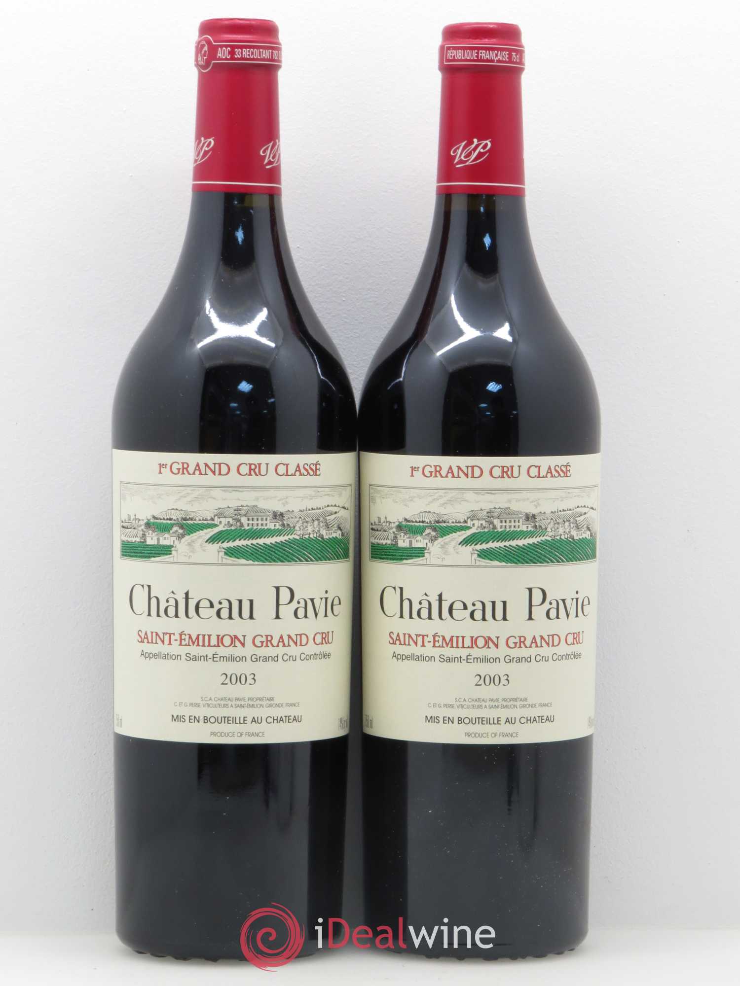 Château Pavie 1er Grand Cru Classé A 2003 - Lot de 2 bouteilles - 0