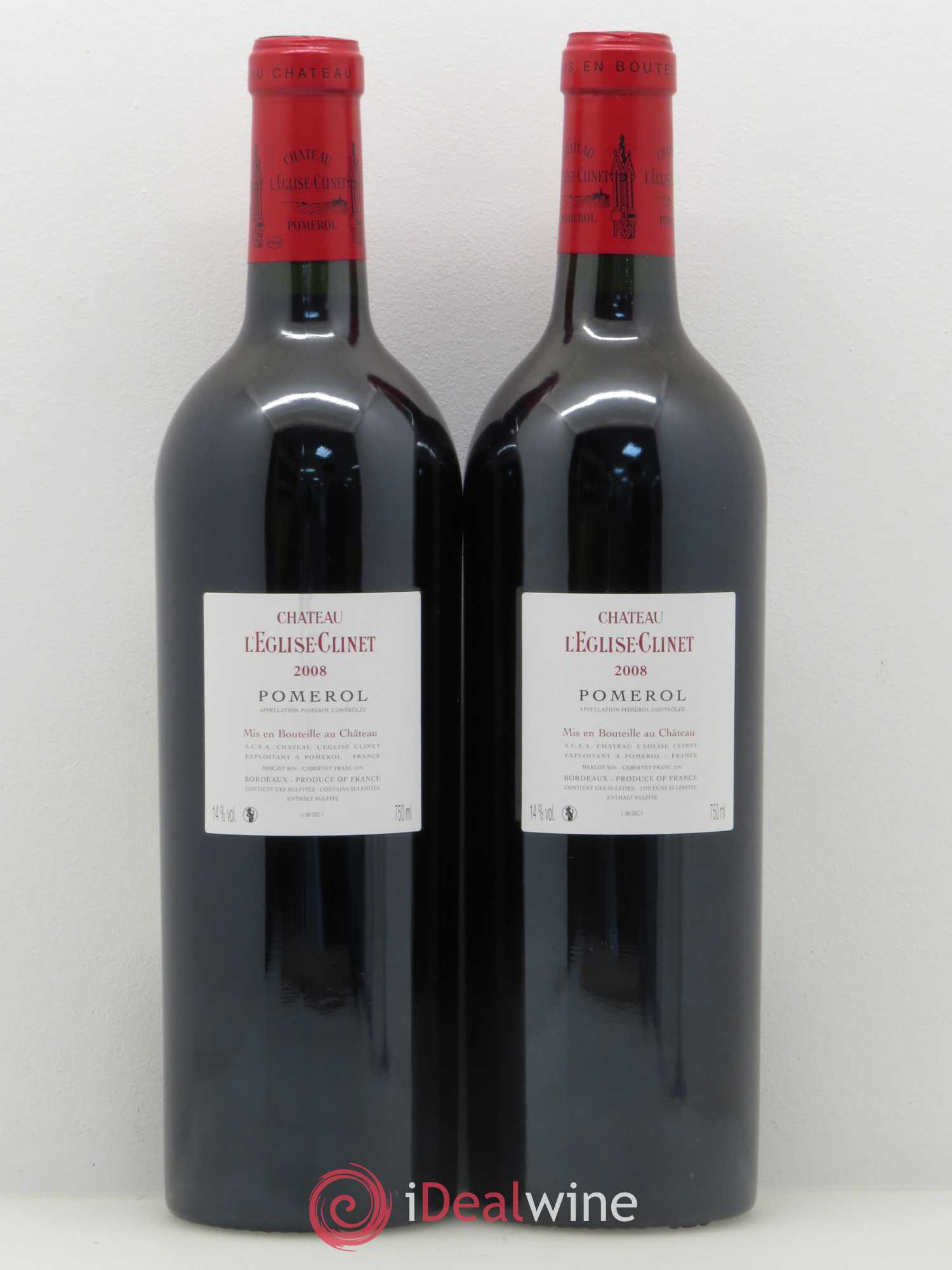Château l' Église Clinet 2008 - Lot de 2 bouteilles - 1