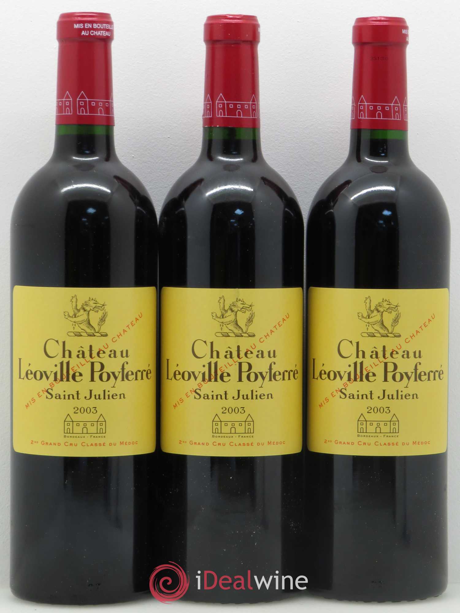 Château Léoville Poyferré 2ème Grand Cru Classé 2003 - Lot de 3 bouteilles - 0