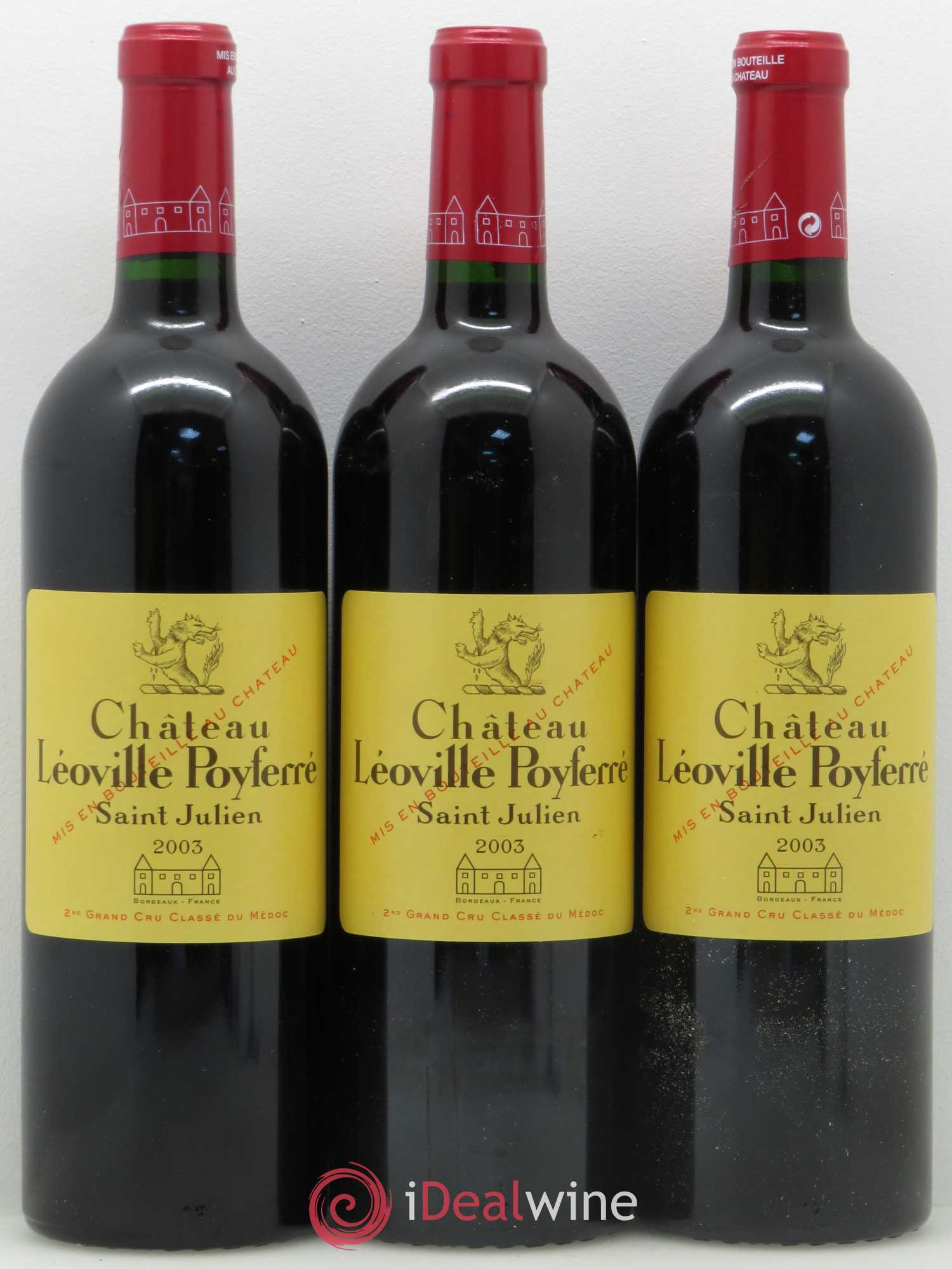 Château Léoville Poyferré 2ème Grand Cru Classé 2003 - Lot de 3 bouteilles - 0