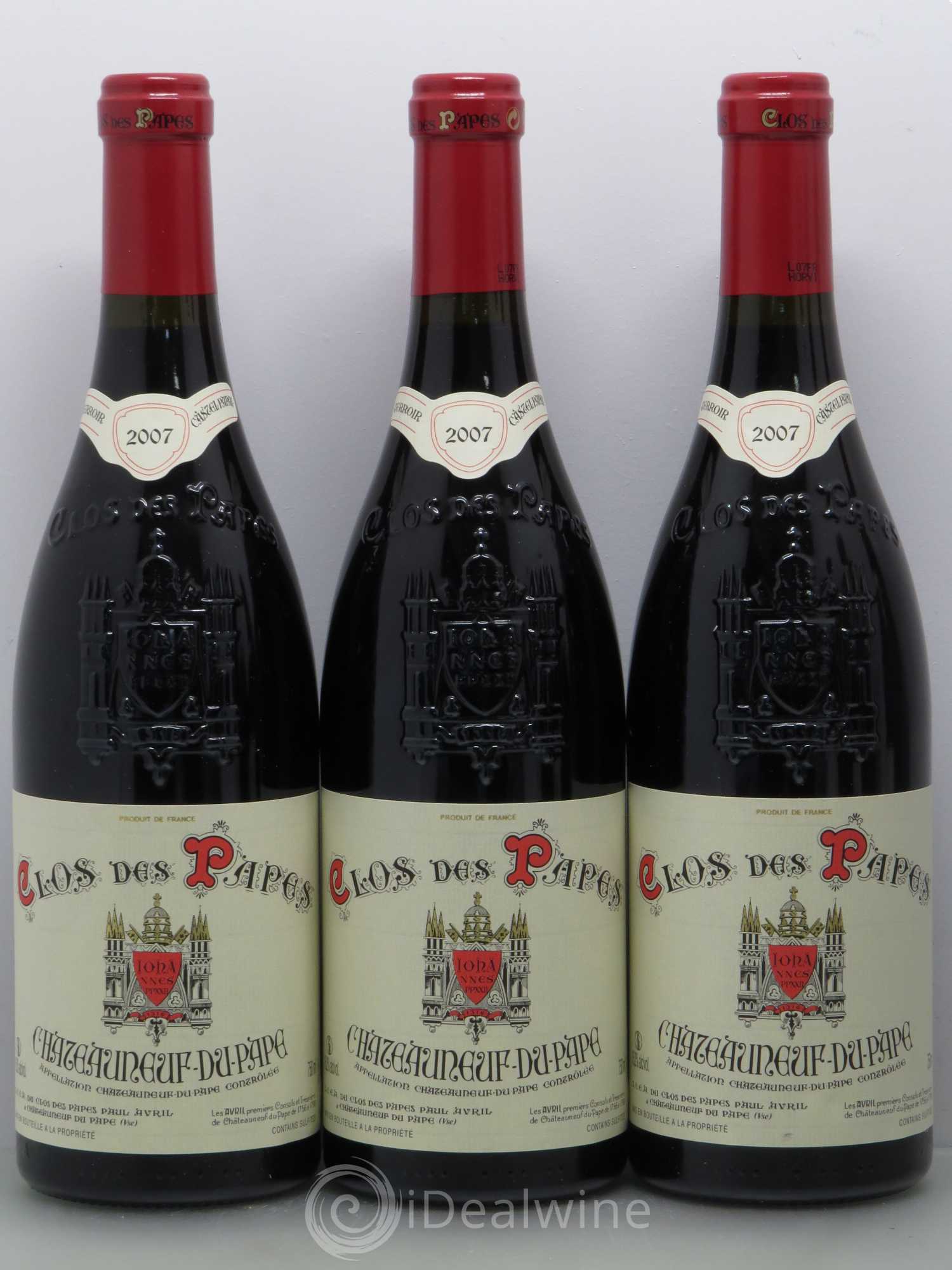 Châteauneuf-du-Pape Clos des Papes - Paul Avril 2007 - Lot de 6 bouteilles - 1