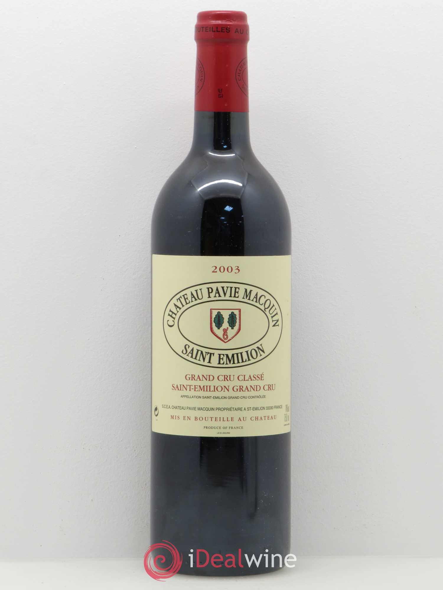 Château Pavie Macquin 1er Grand Cru Classé B 2003 - Lot de 1 bouteille - 0
