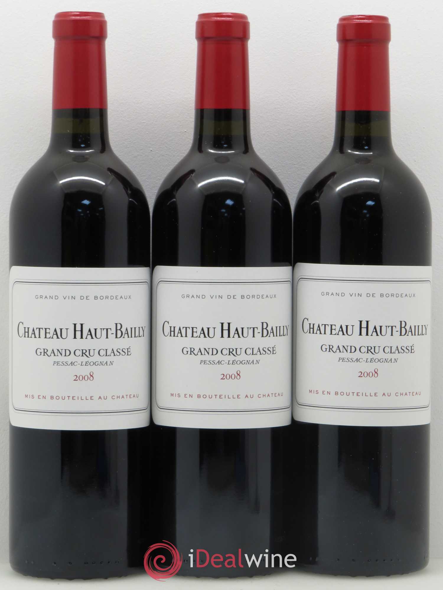 Château Haut-Bailly Cru Classé de Graves 2008 - Lot de 3 bouteilles - 0