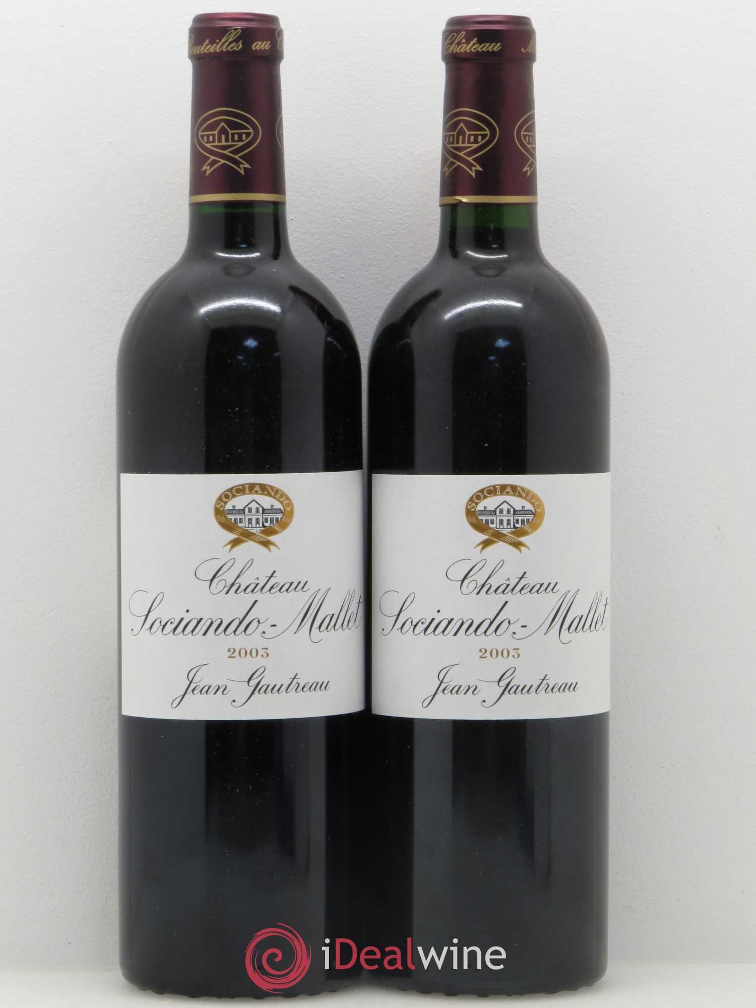 Château Sociando Mallet 2003 - Lot de 2 bouteilles - 0