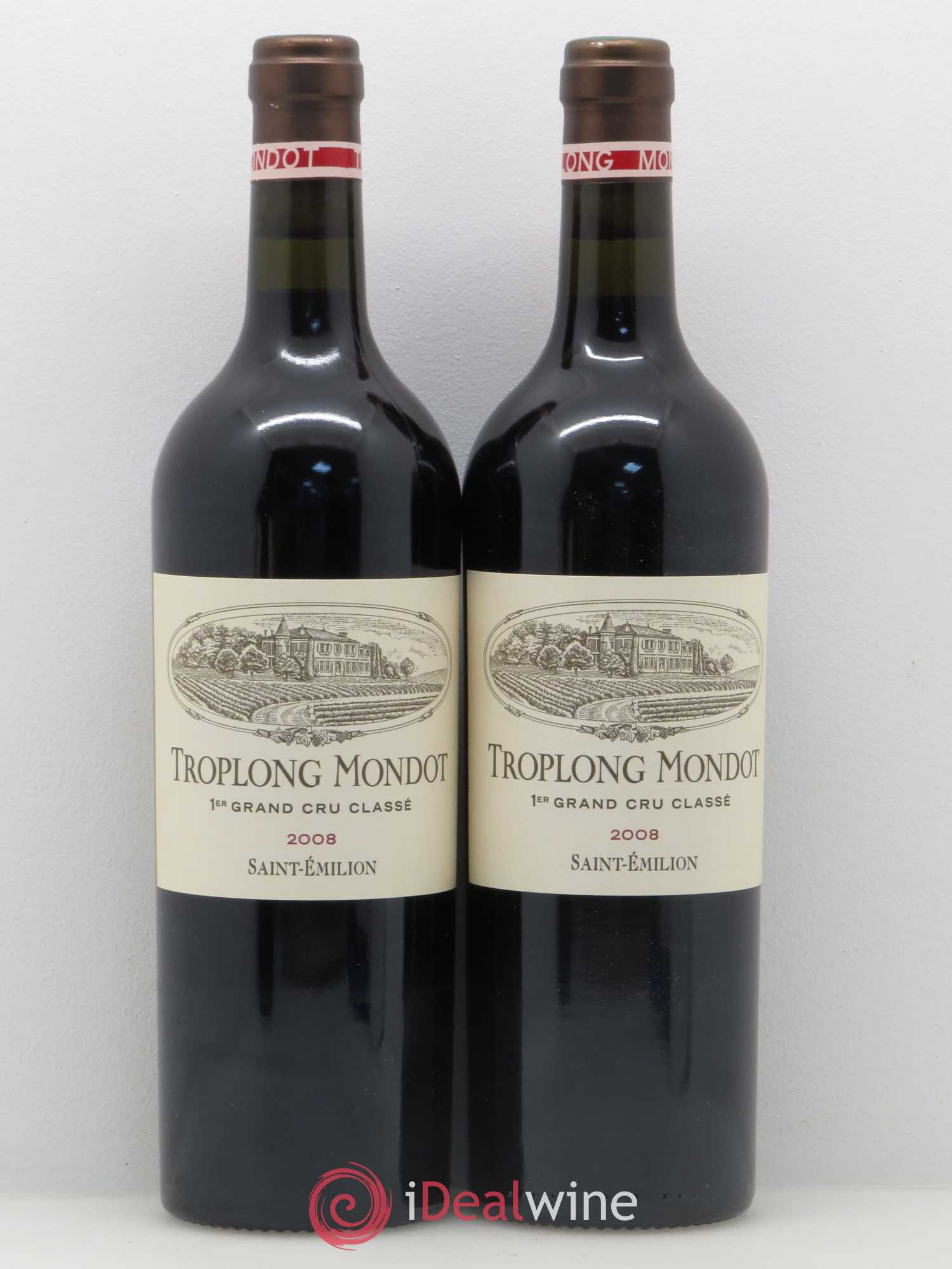 Château Troplong Mondot 1er Grand Cru Classé B 2008 - Lot de 2 bouteilles - 0