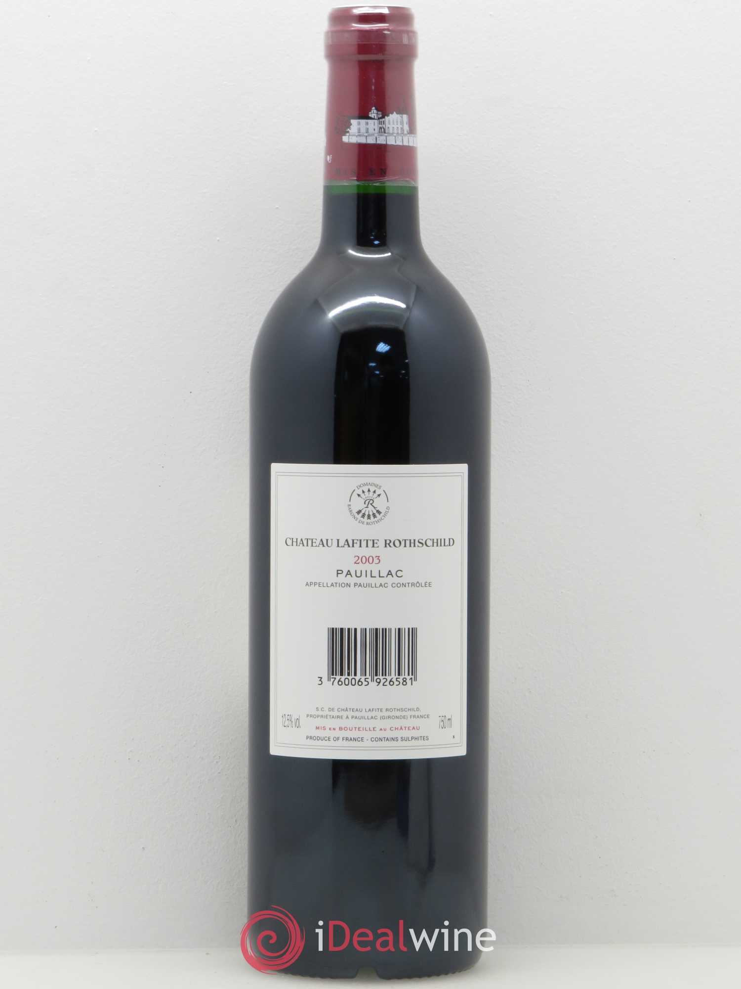 Château Lafite Rothschild 1er Grand Cru Classé 2003 - Lot de 1 bouteille - 1