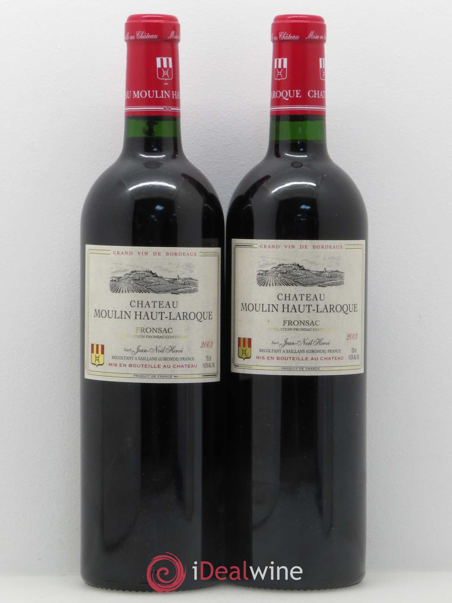 Bordeaux Moulin Haut Larroque 2003 - Posten von 2 Flaschen - 0