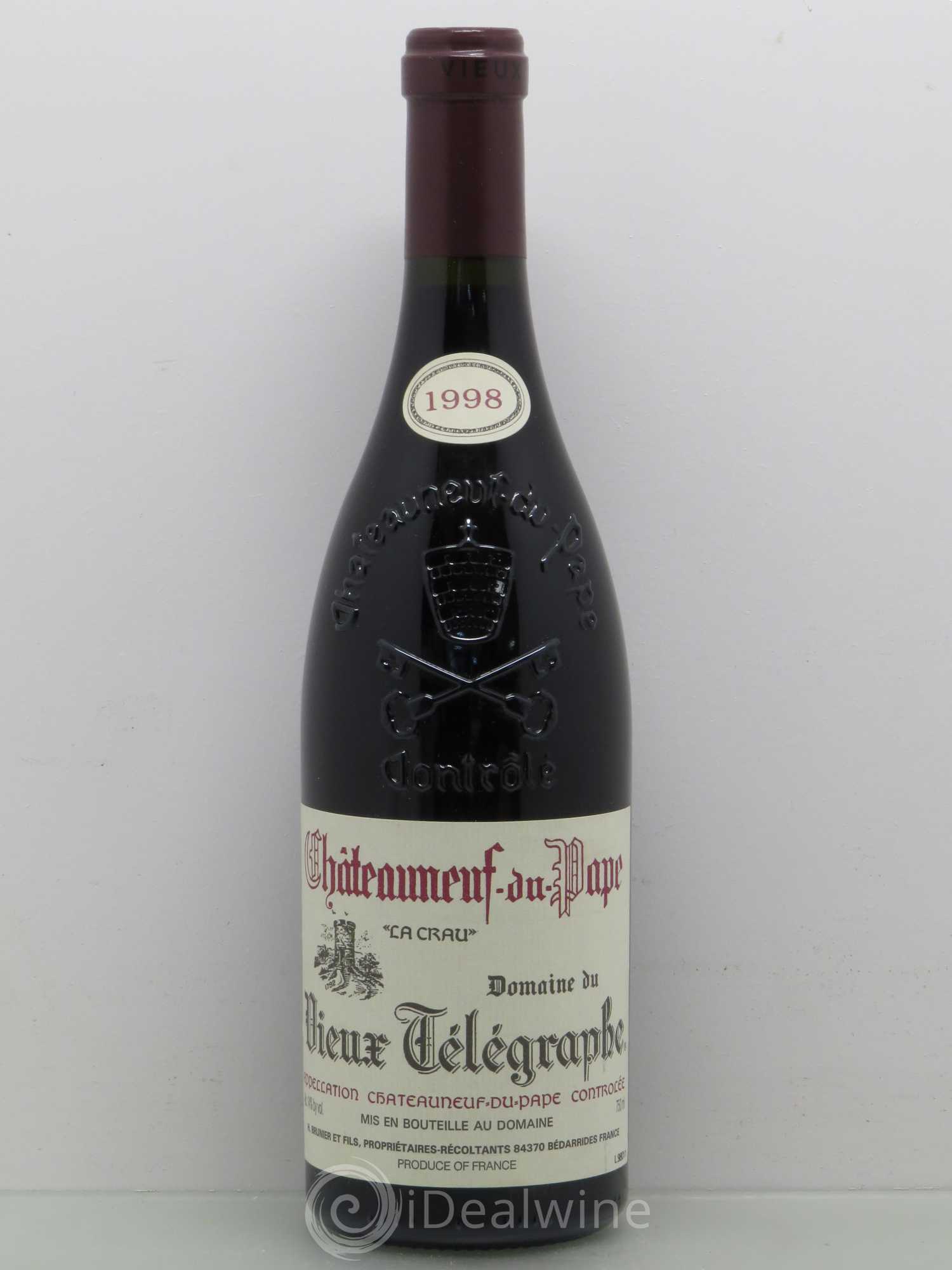 Châteauneuf-du-Pape Vieux Télégraphe (Domaine du) Vignobles Brunier 1998 - Lot de 1 bouteille - 0