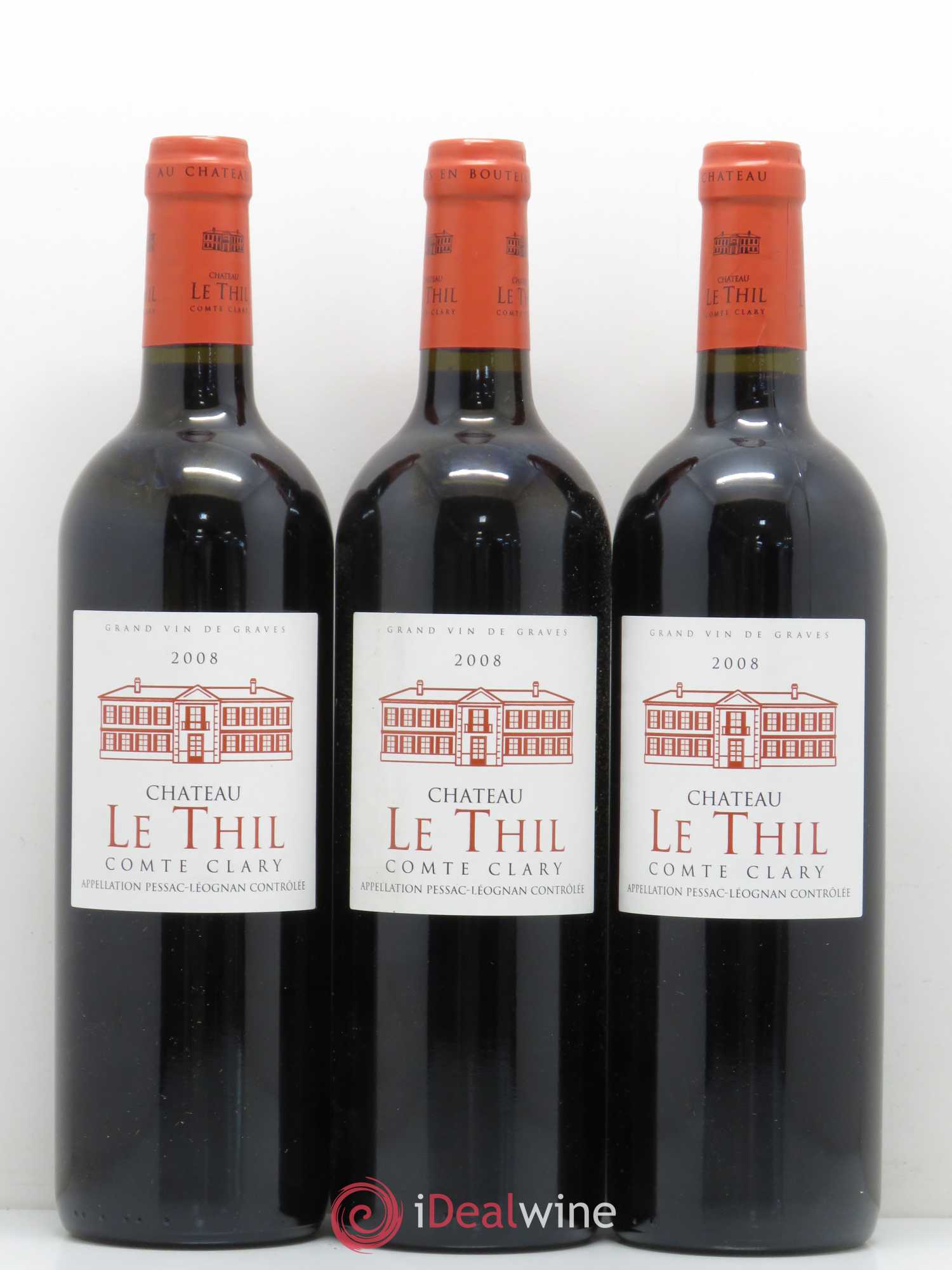 Château le Thil Comte Clary 2008 - Lot de 3 bouteilles - 0