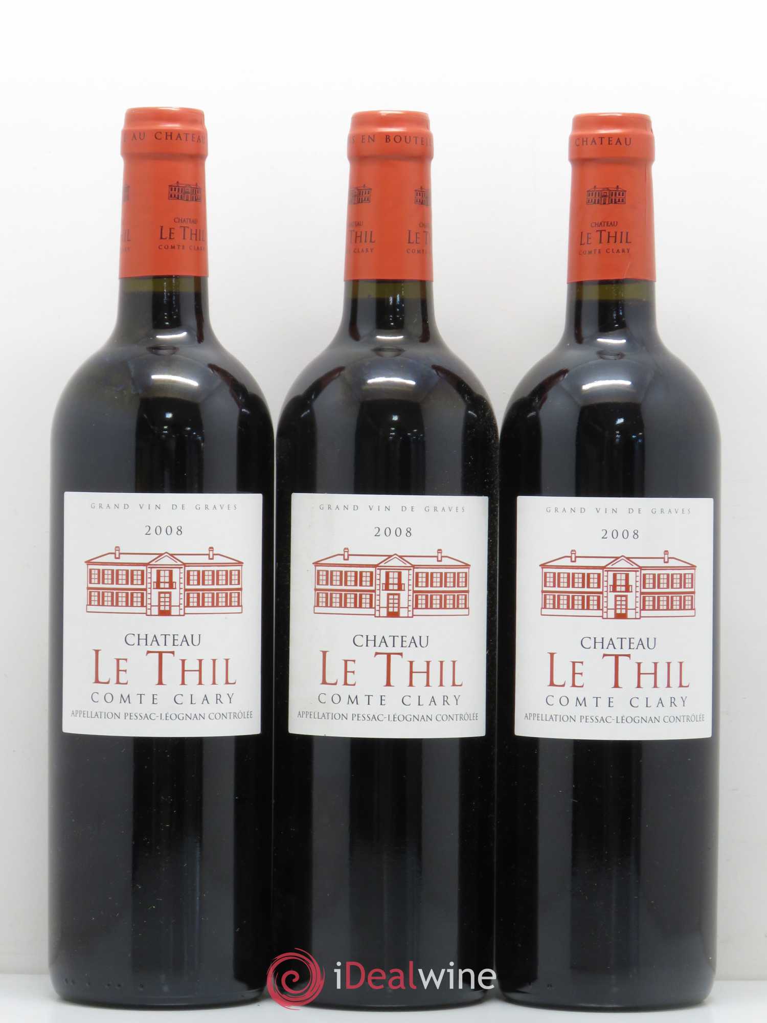 Château le Thil Comte Clary 2008 - Lot de 3 bouteilles - 0