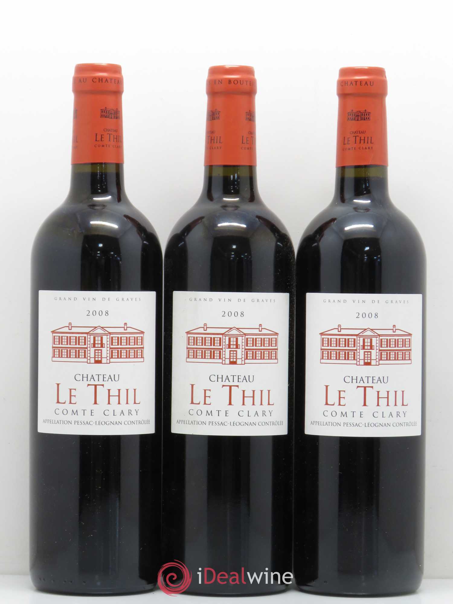 Château le Thil Comte Clary 2008 - Lot de 3 bouteilles - 0
