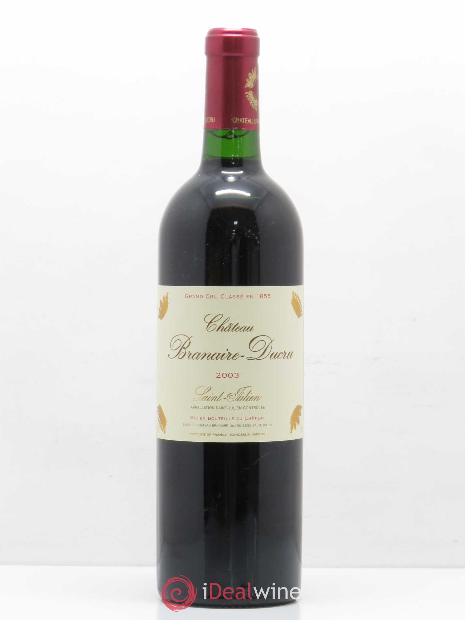 Château Branaire Ducru 4ème Grand Cru Classé 2003 - Lot de 1 bouteille - 0