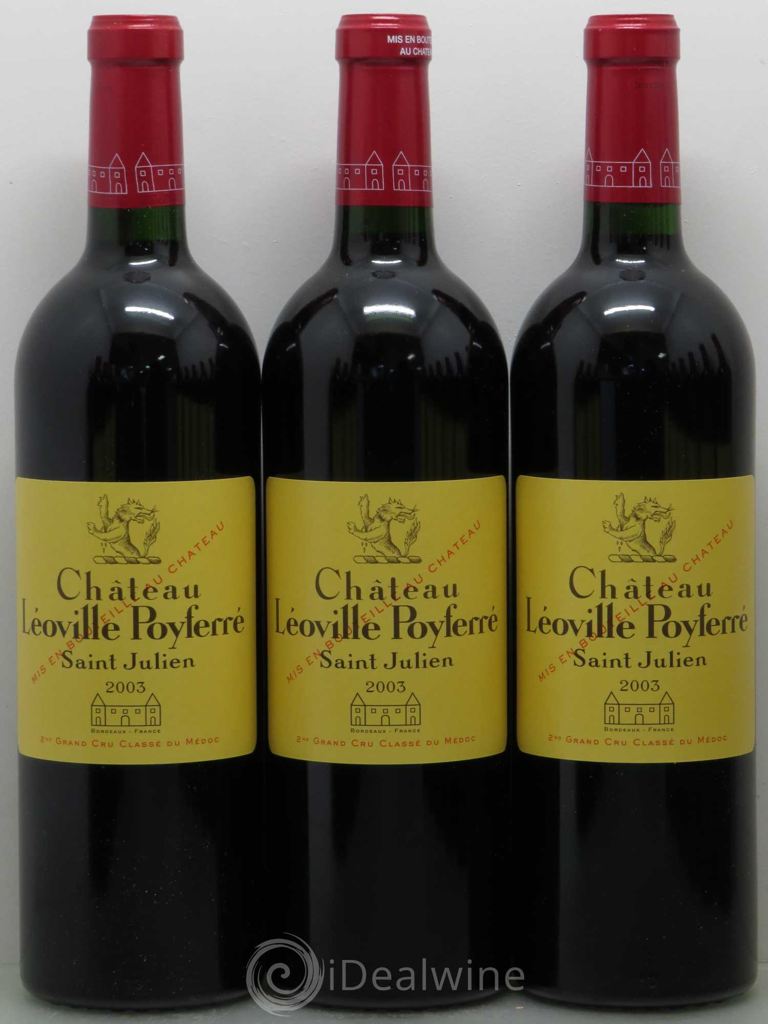 Château Léoville Poyferré 2ème Grand Cru Classé 2003 - Lot de 12 bouteilles - 1