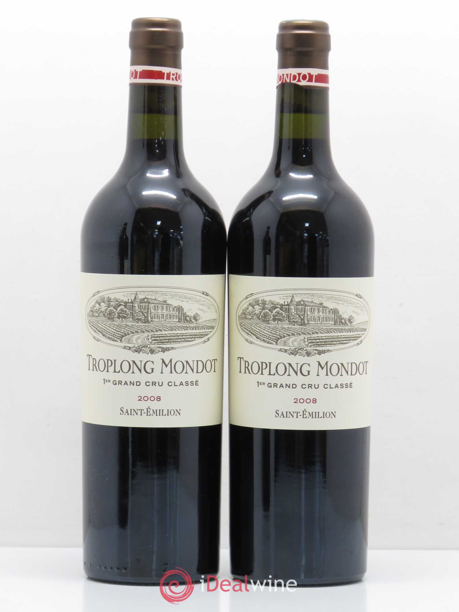 Château Troplong Mondot 1er Grand Cru Classé B 2008 - Lot de 2 bouteilles - 0