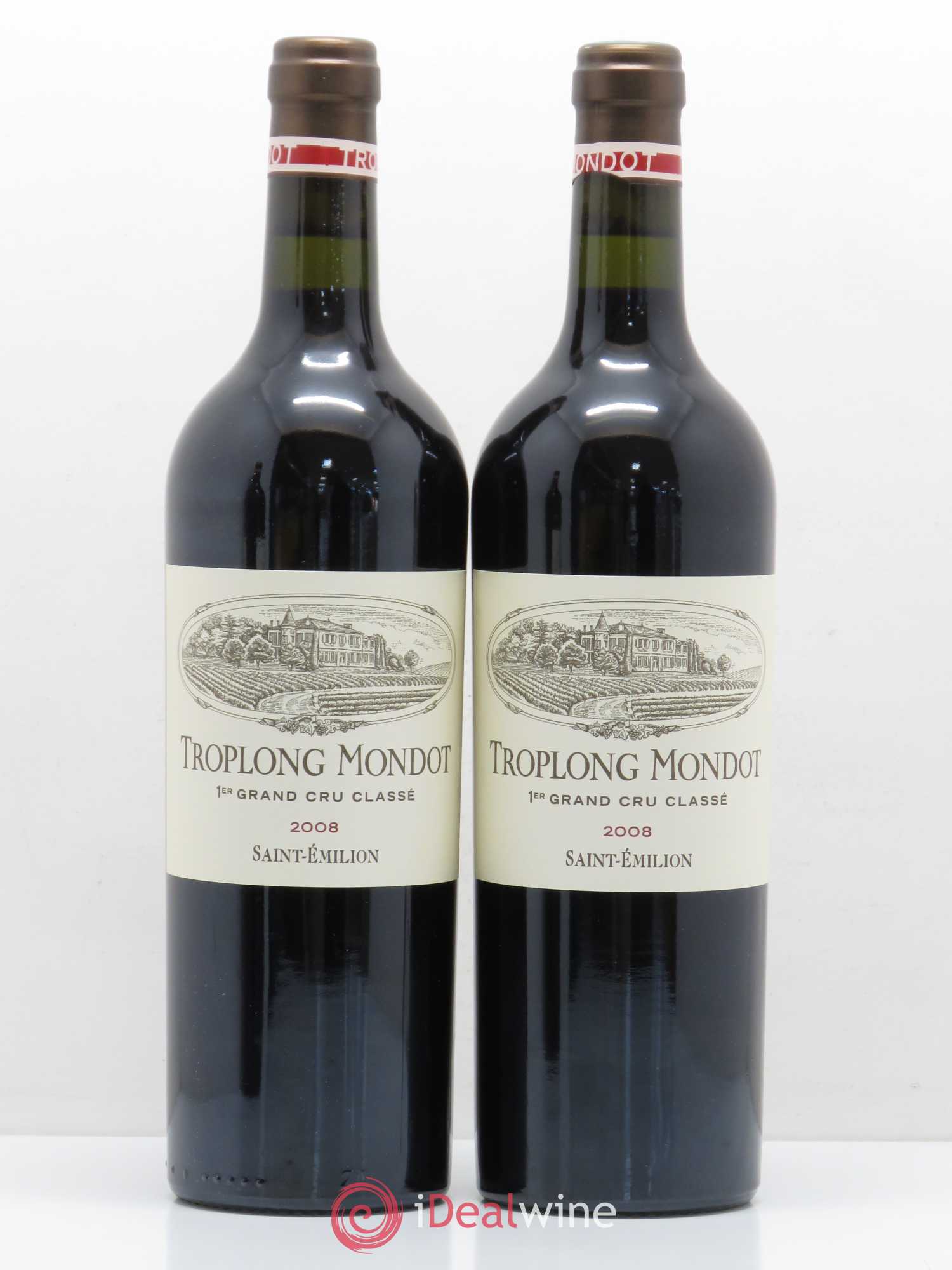 Château Troplong Mondot 1er Grand Cru Classé B 2008 - Lot de 2 bouteilles - 0