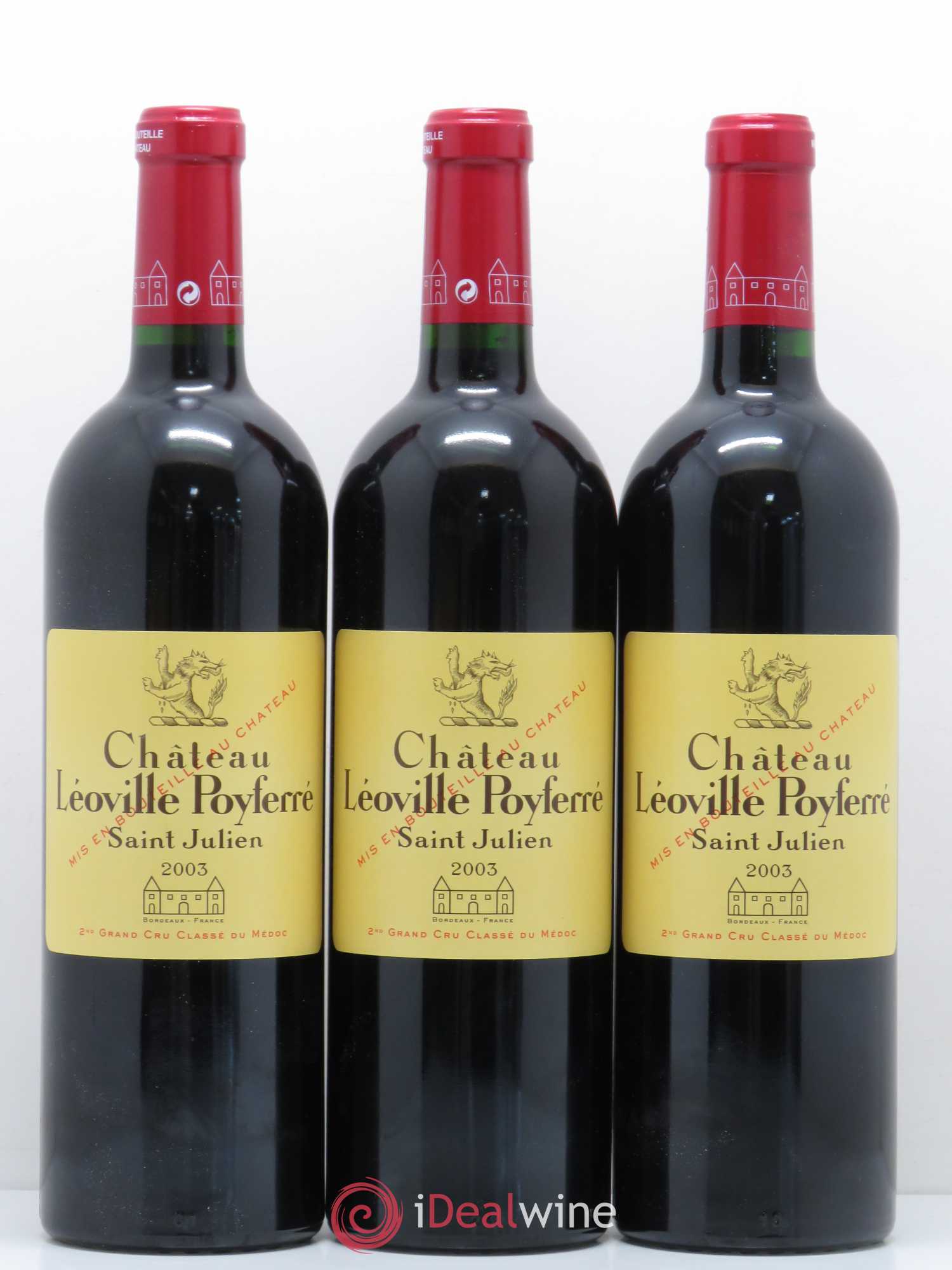 Château Léoville Poyferré 2ème Grand Cru Classé 2003 - Lot de 3 bouteilles - 0