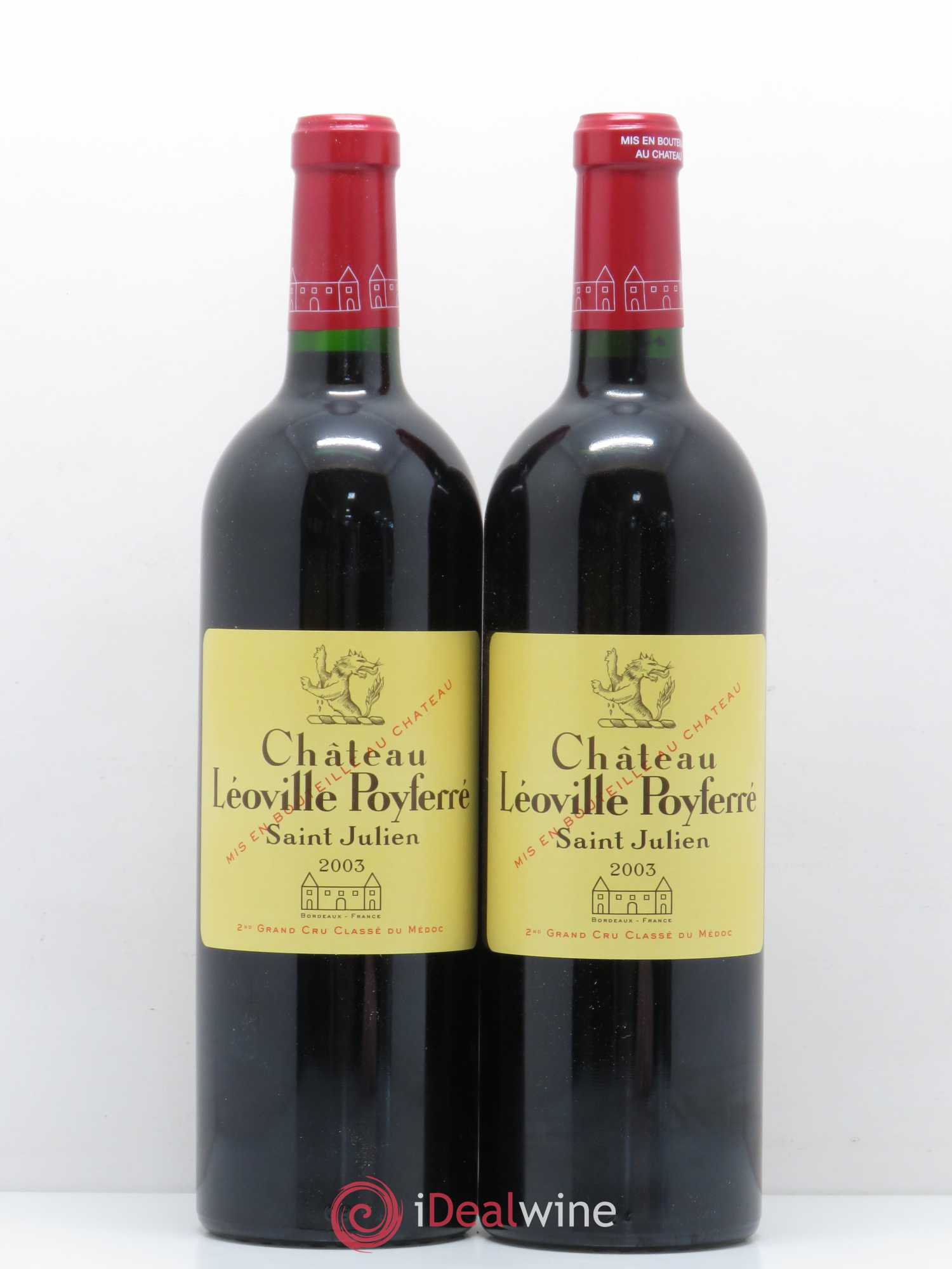 Château Léoville Poyferré 2ème Grand Cru Classé 2003 - Lot de 2 bouteilles - 0