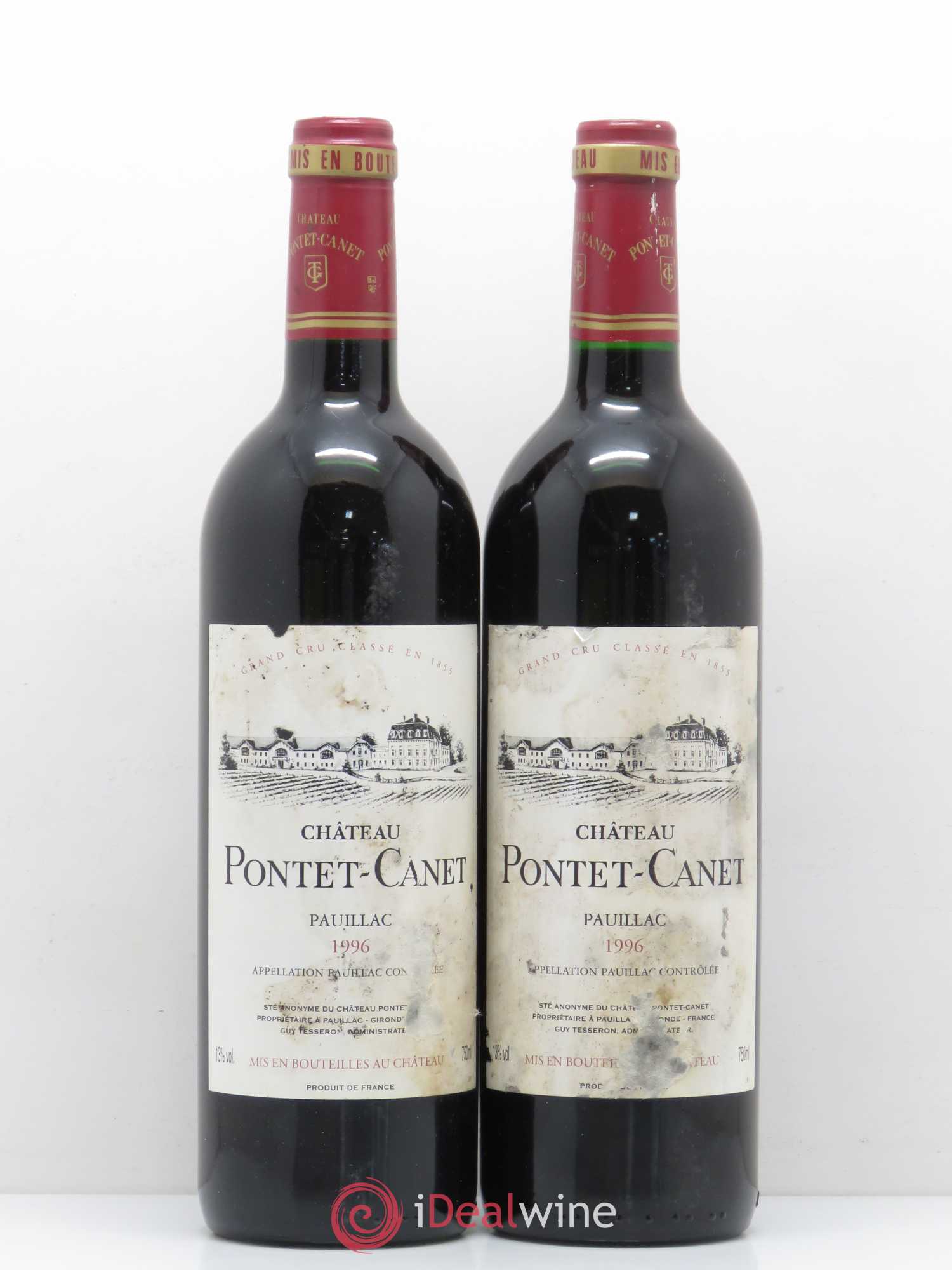 Château Pontet Canet 5ème Grand Cru Classé 1996 - Lot de 2 bouteilles - 0