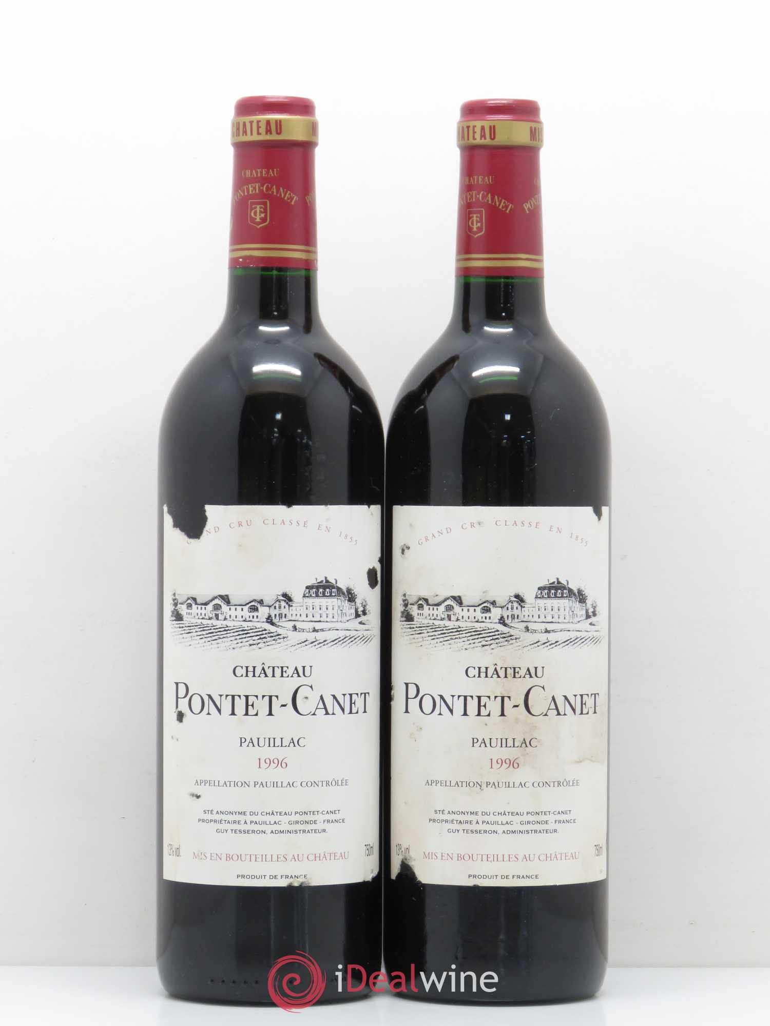 Château Pontet Canet 5ème Grand Cru Classé 1996 - Lot de 2 bouteilles - 0