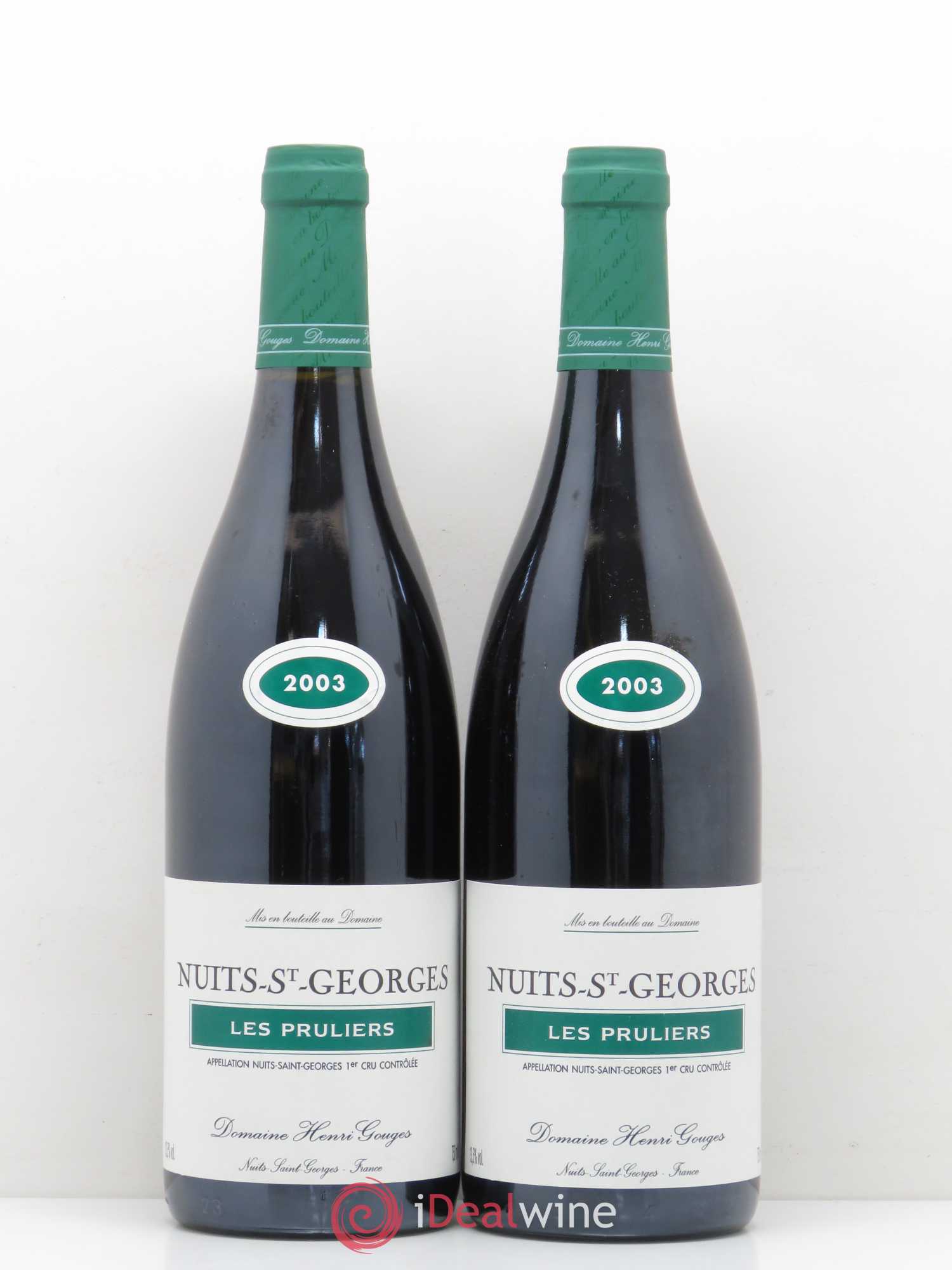 Nuits-Saint-Georges 1er Cru Les Pruliers Henri Gouges 2003 - Lot de 2 bouteilles - 0