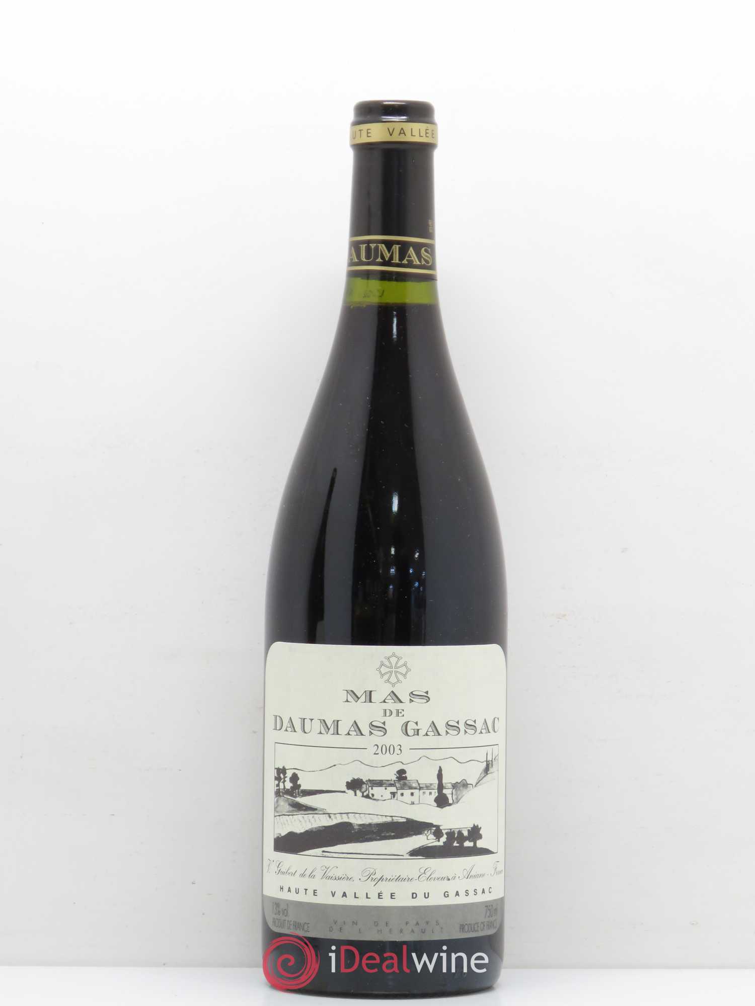 Saint-Guilhem-le-Désert - Cité d'Aniane Mas Daumas Gassac Famille Guibert de La Vaissière 2003 - Lot de 1 bouteille - 0