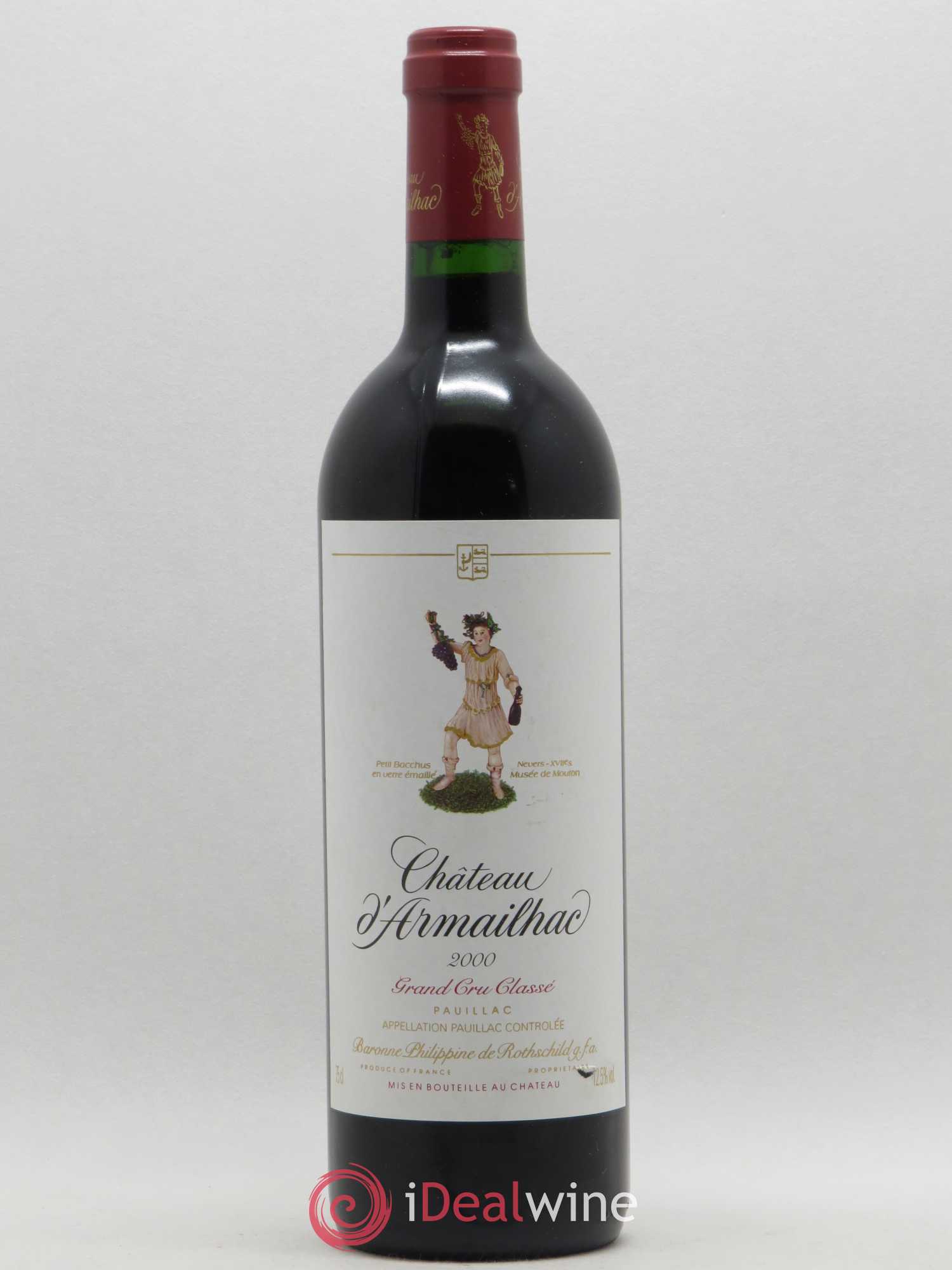 Château d' Armailhac - Mouton Baron(ne) Philippe 5ème Grand Cru Classé 2000 - Lot de 1 bouteille - 0
