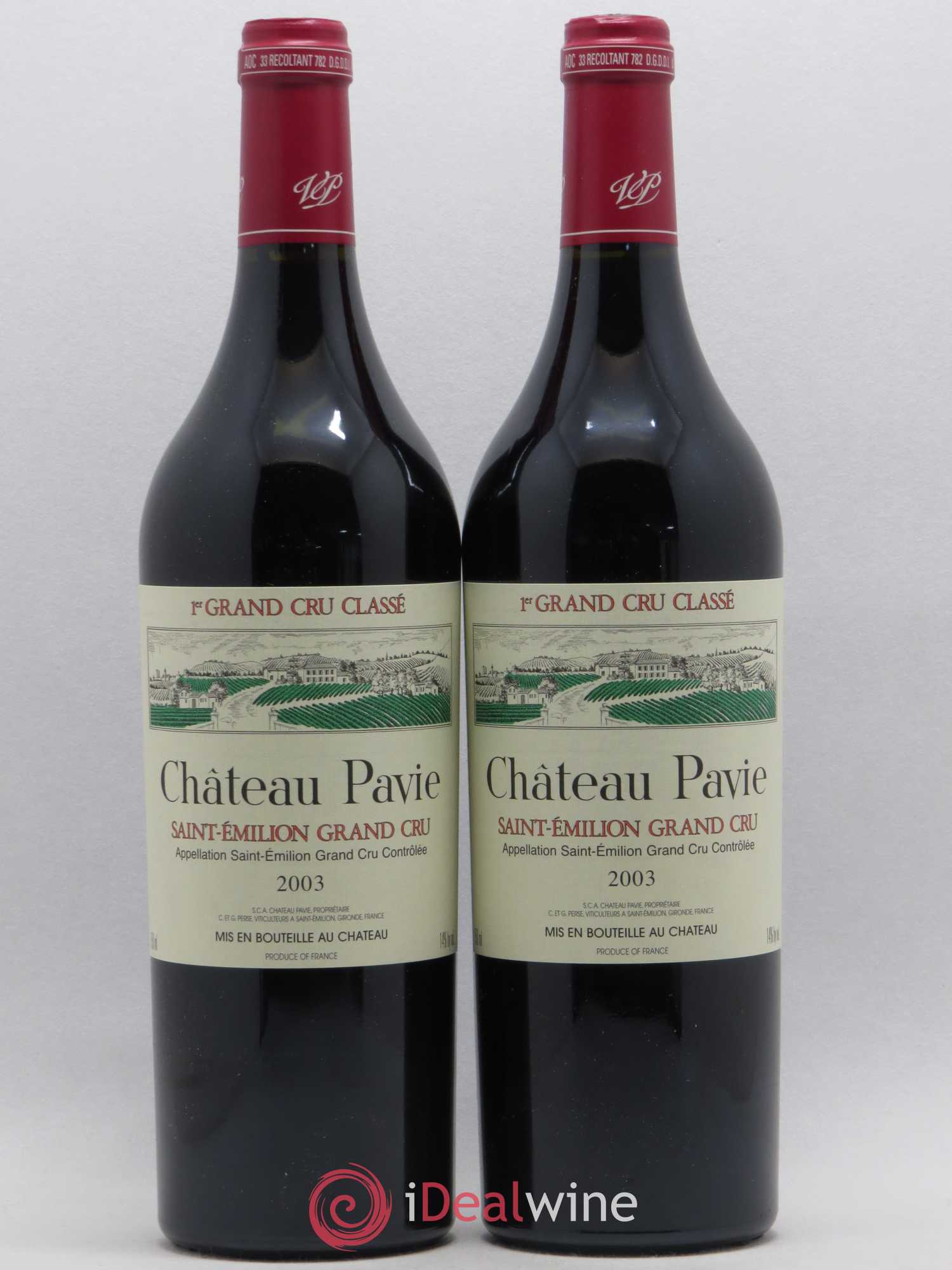 Château Pavie 1er Grand Cru Classé A 2003 - Lot de 2 bouteilles - 0