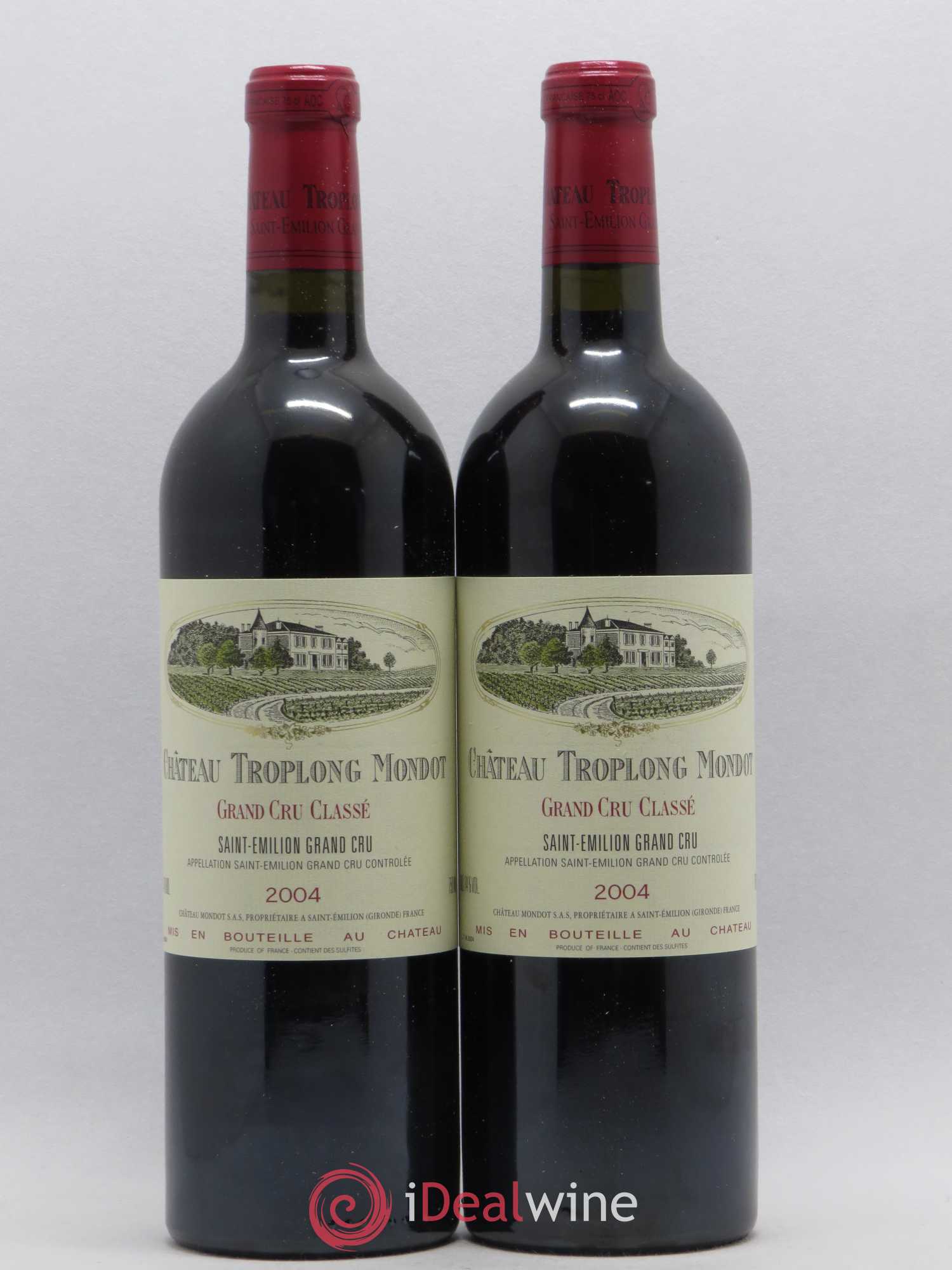 Château Troplong Mondot 1er Grand Cru Classé B 2004 - Lot de 2 bouteilles - 0