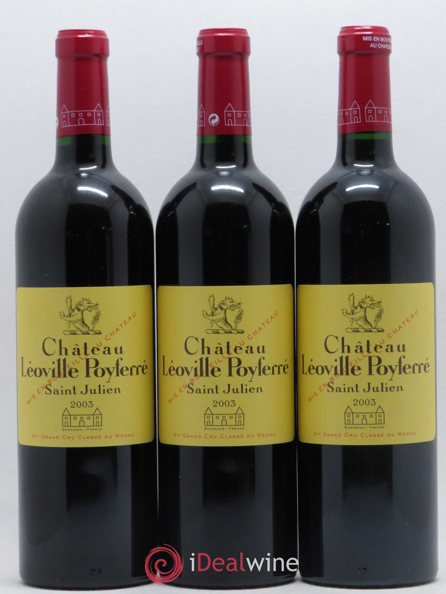 Château Léoville Poyferré 2ème Grand Cru Classé 2003 - Lot de 3 bouteilles - 0