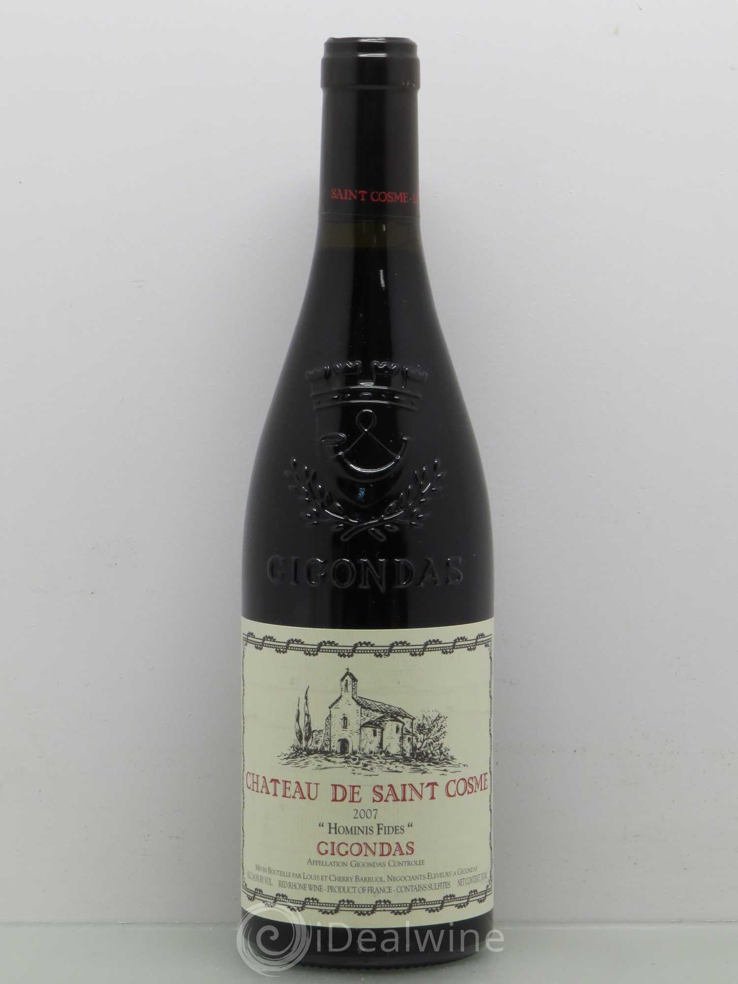 Gigondas Hominis Fides Saint Cosme 2007 - Lot de 1 bouteille - 0