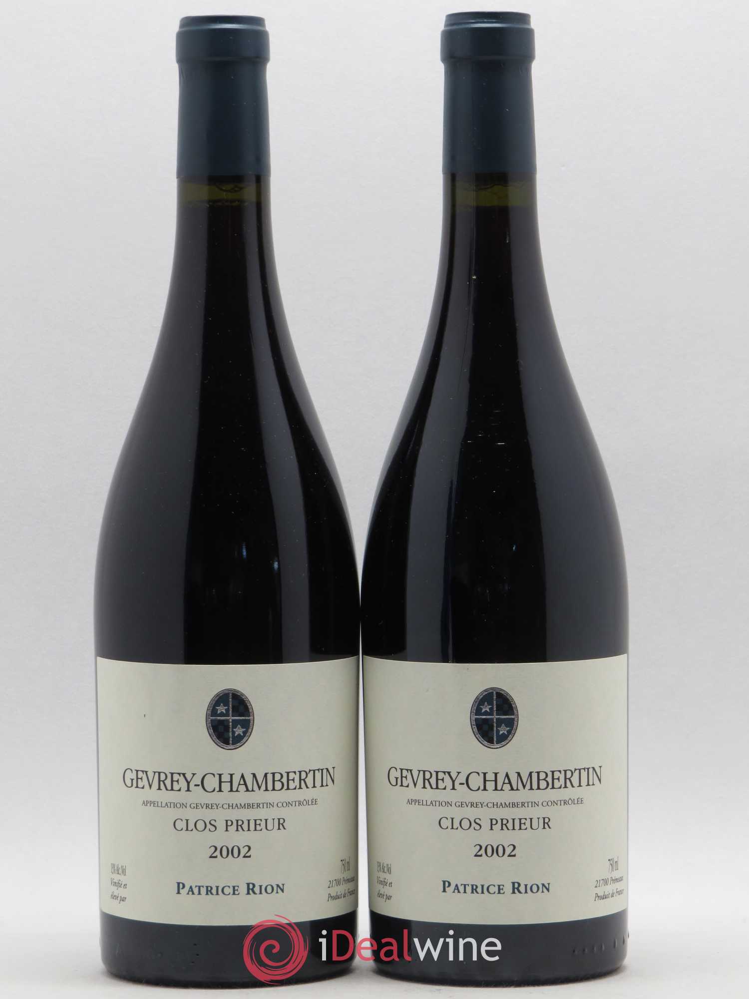 Gevrey-Chambertin Clos Prieur Patrice Rion 2002 - Lot de 2 bouteilles - 0