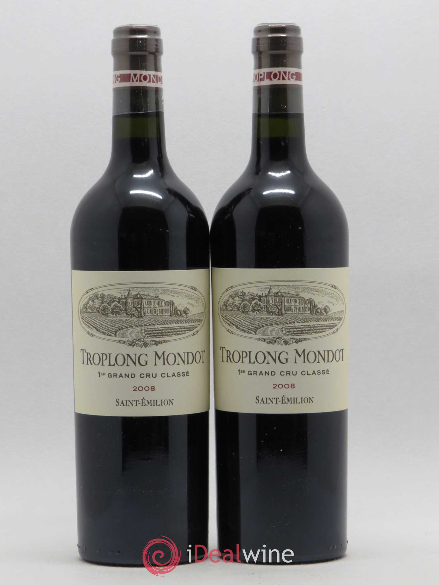 Château Troplong Mondot 1er Grand Cru Classé B 2008 - Lot de 2 bouteilles - 0