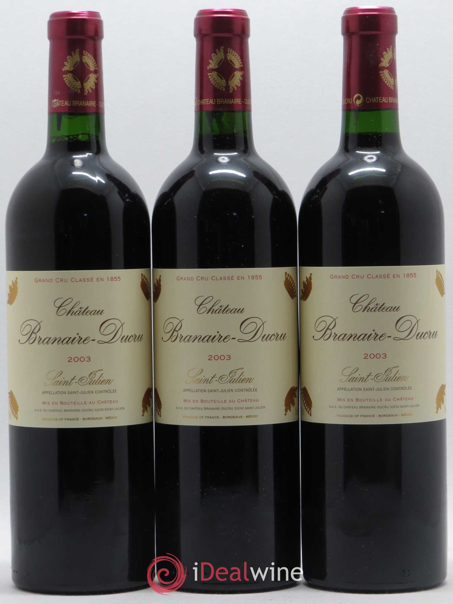 Château Branaire Ducru 4ème Grand Cru Classé 2003 - Lot de 6 bouteilles - 1
