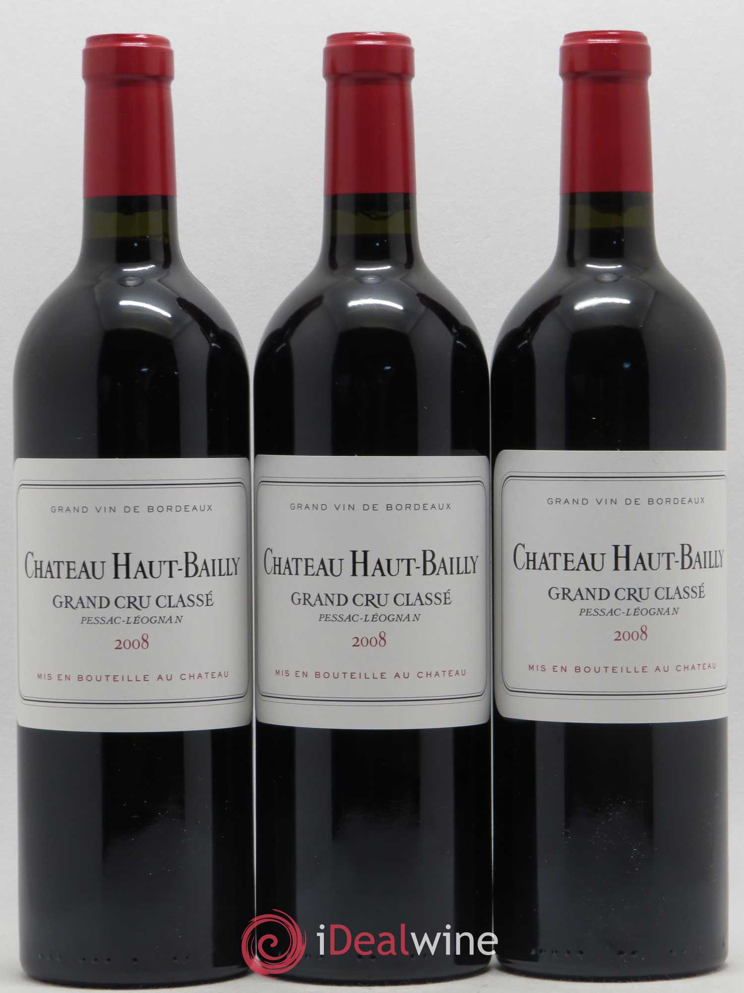 Château Haut-Bailly Cru Classé de Graves 2008 - Lot de 3 bouteilles - 0