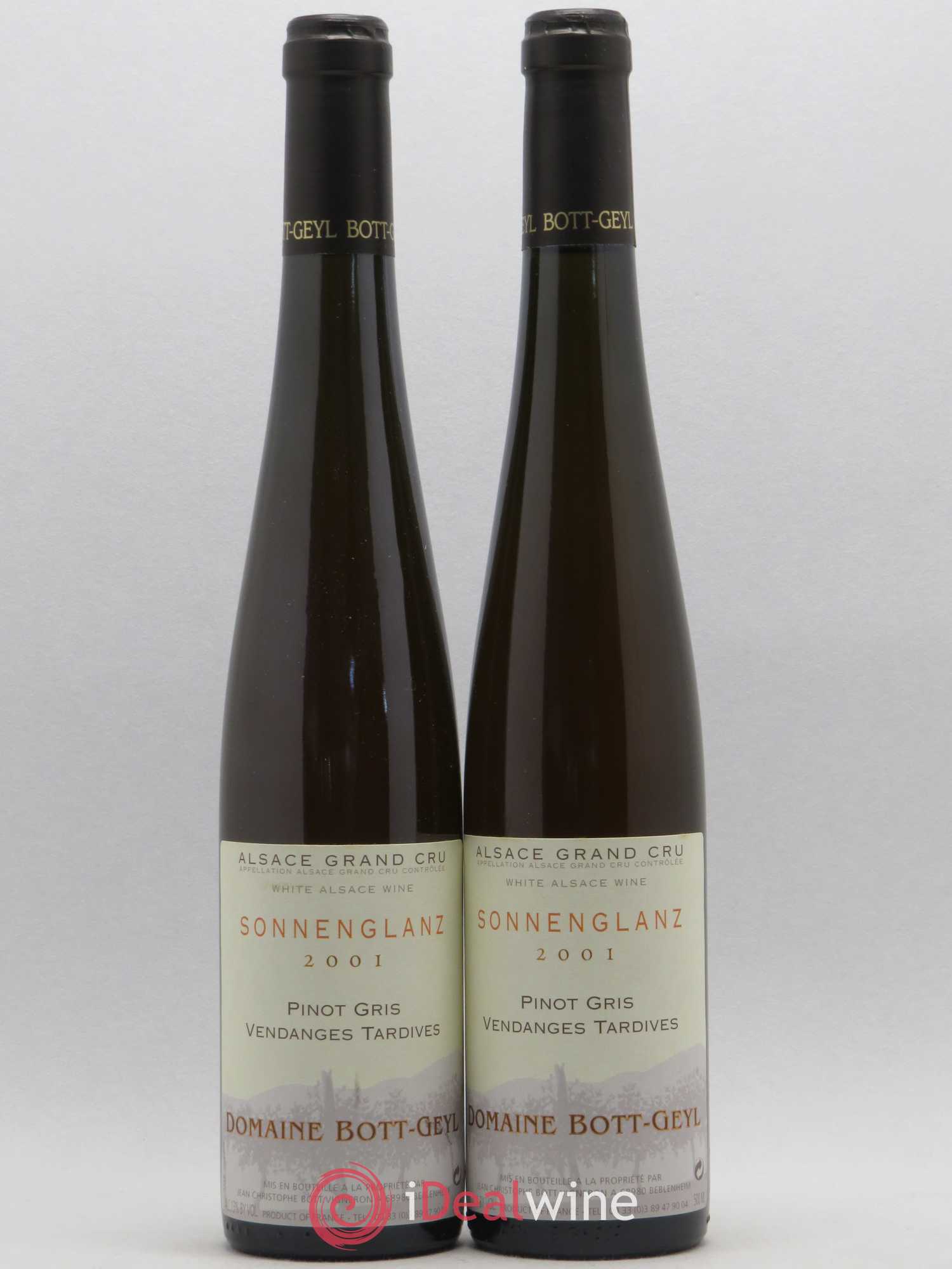 Alsace Pinot Gris Grand Cru Sonnenglanz Vendanges Tardives Bott-Geyl (Domaine) 2001 - Lotto di 2 fillette - 0