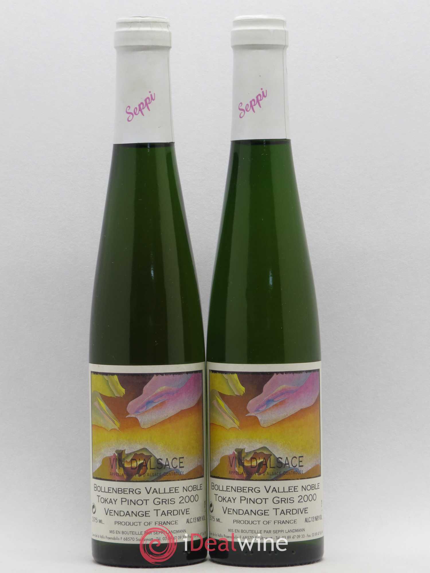 Pinot Gris (Tokay) Vendanges Tardives Bollenberg Vallée Noble Seppi Landmann 2000 - Posten von 2 Demi-Flaschen - 0
