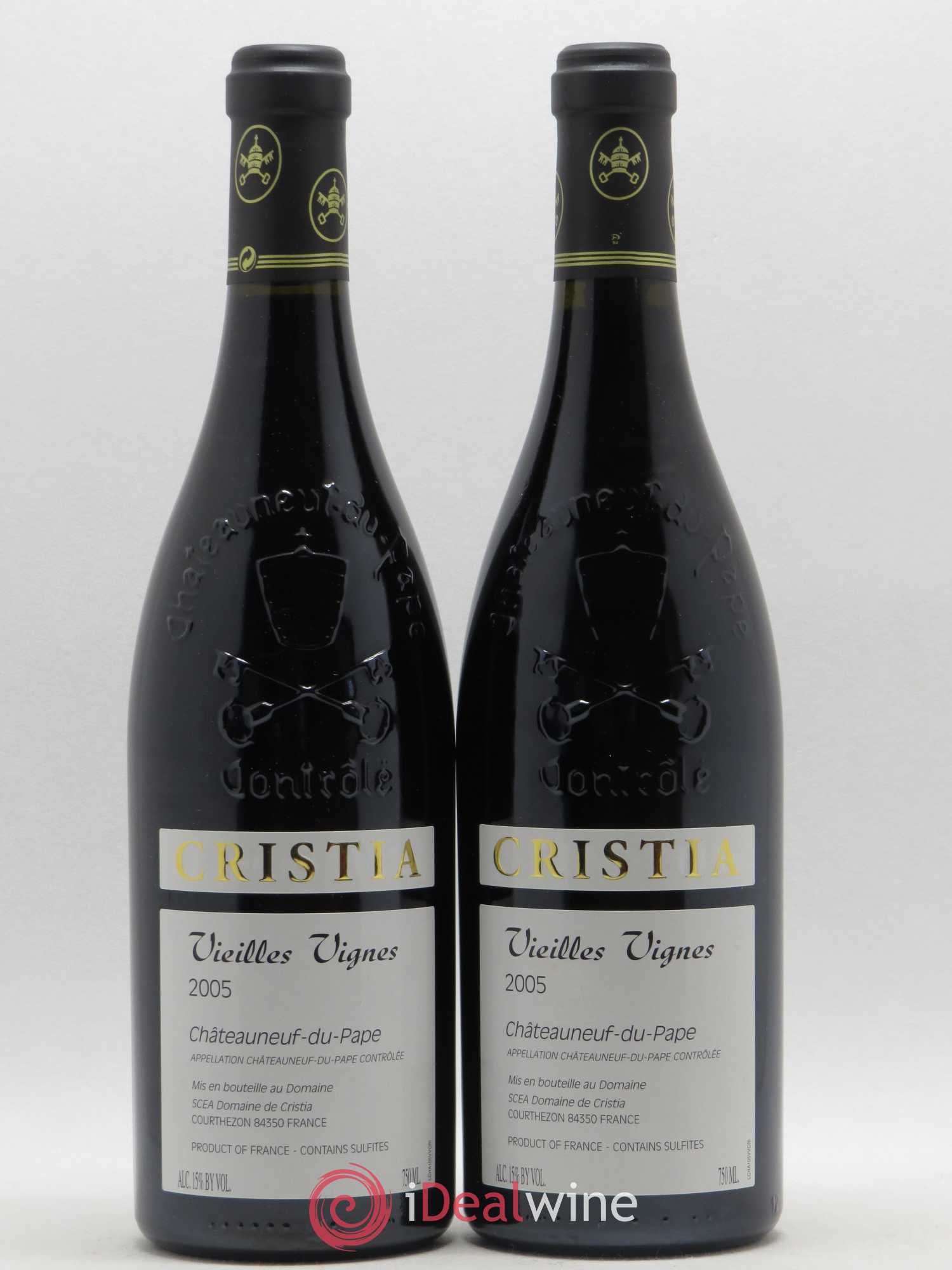 Châteauneuf-du-Pape Domaine de Cristia Vieilles Vignes 2005 - Lot de 2 bouteilles - 0