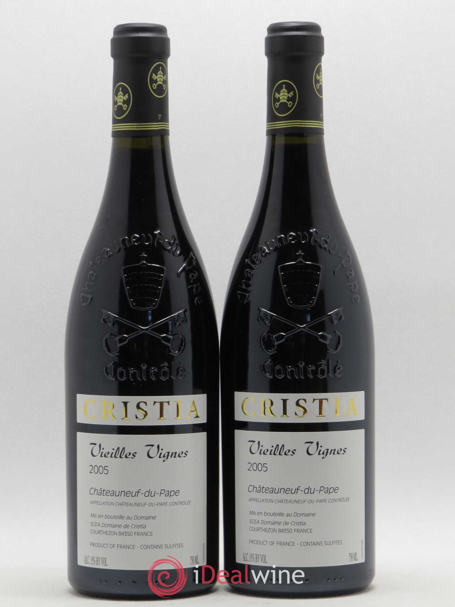 Châteauneuf-du-Pape Domaine de Cristia Vieilles Vignes 2005 - Lot de 2 bouteilles - 0