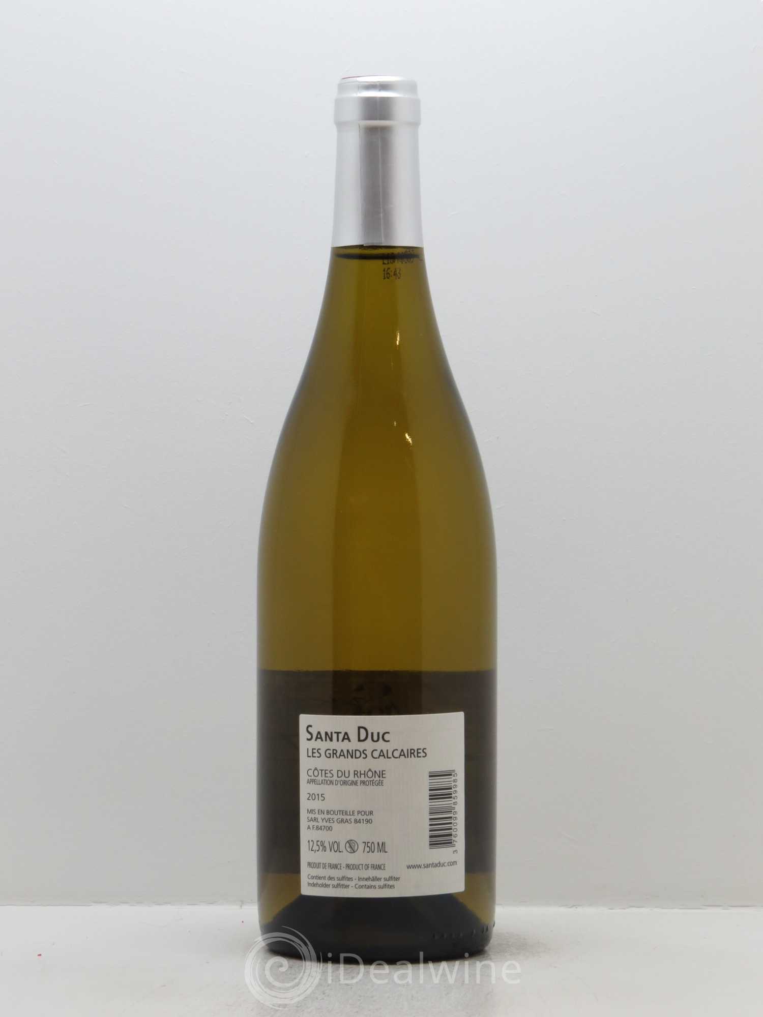 Côtes-du-Rhône Santa Duc (Domaine) Les Grands Calcaires Famille Gras 2015 - Lot de 1 bouteille - 1