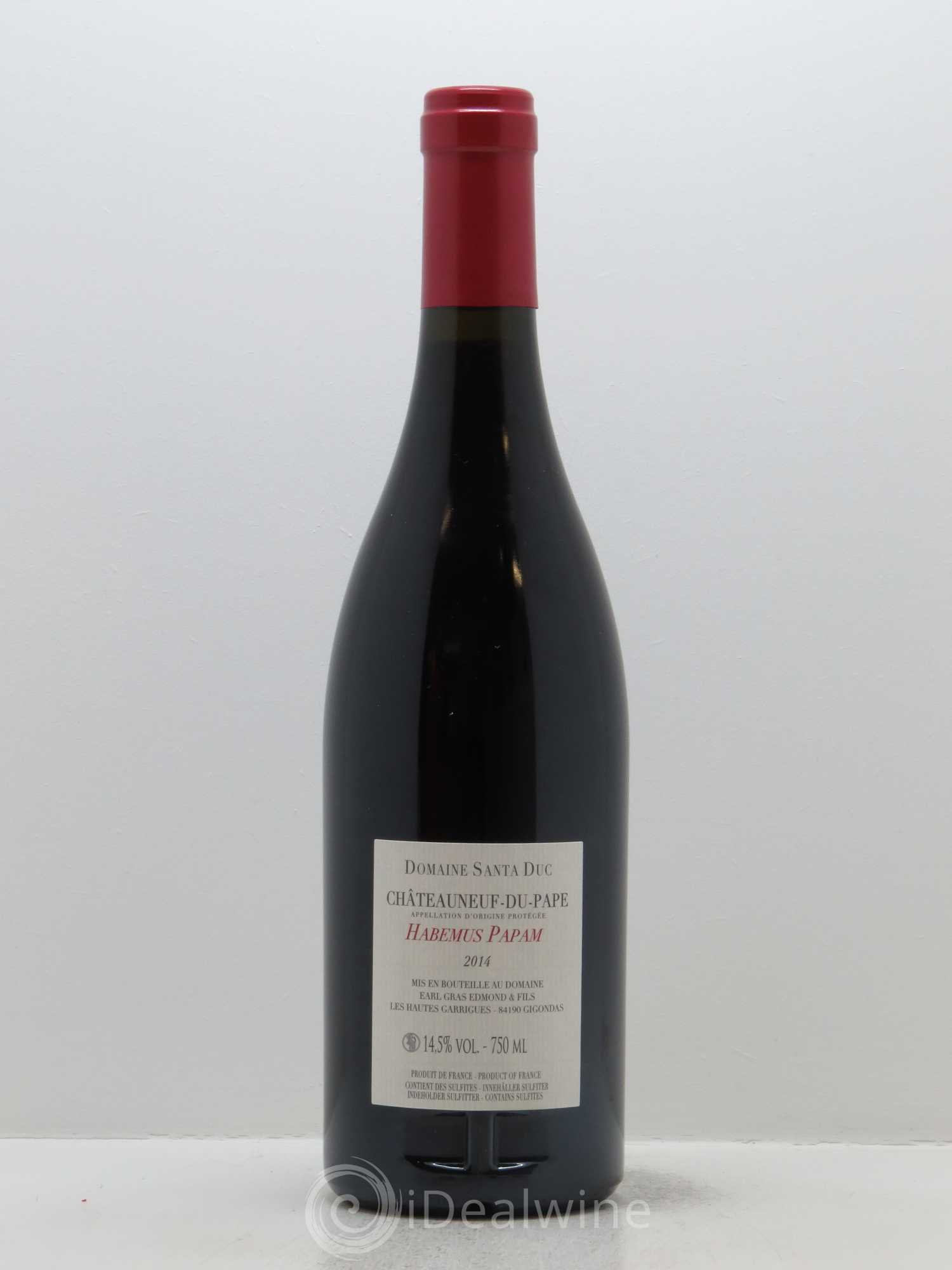 Châteauneuf-du-Pape Santa Duc (Domaine) Habemus Papam Famille Gras 2014 - Lot de 1 bouteille - 1