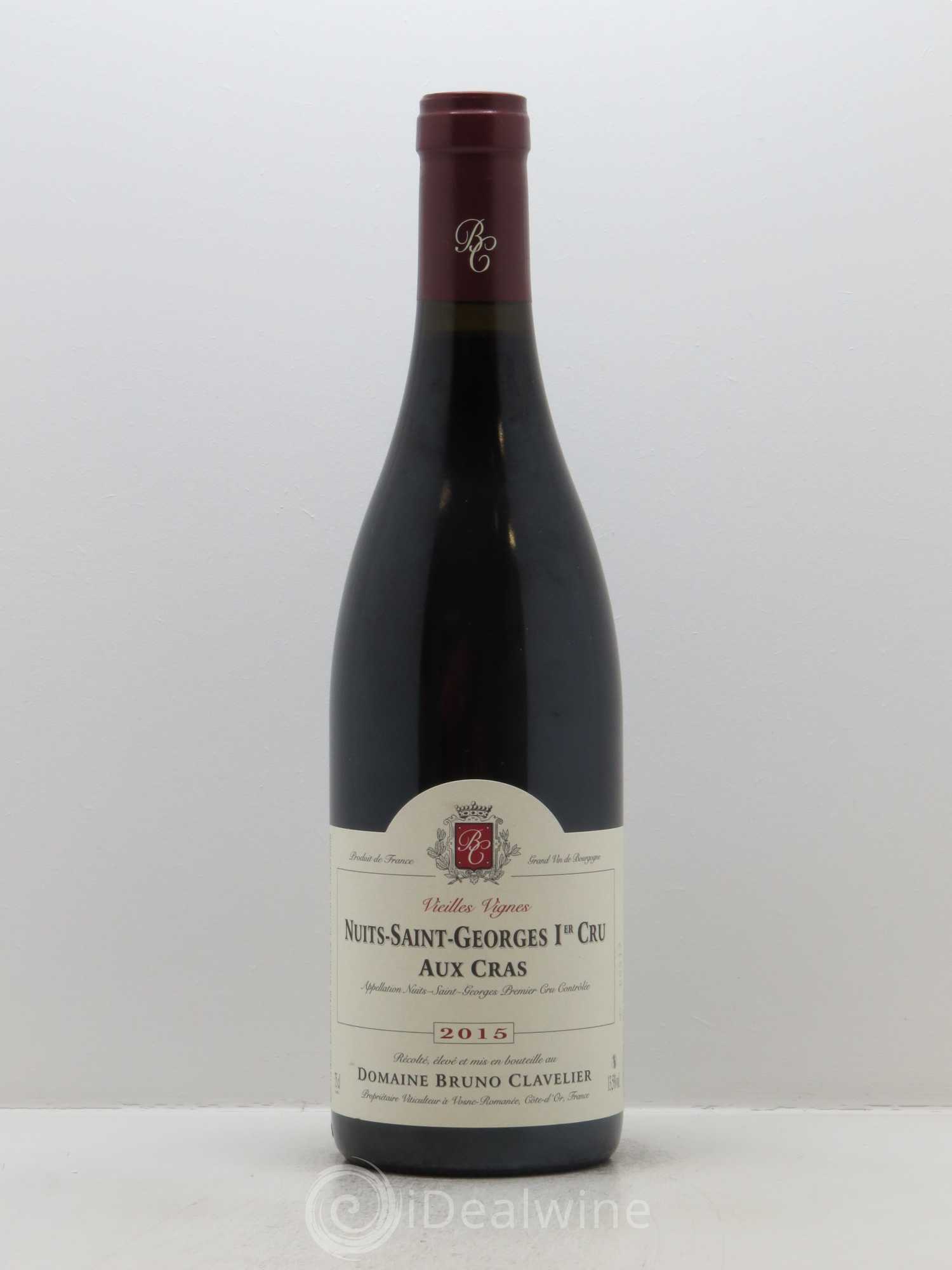 Nuits-Saint-Georges 1er Cru Aux Cras Vieilles Vignes Bruno Clavelier 2015 - Lot de 1 bouteille - 0