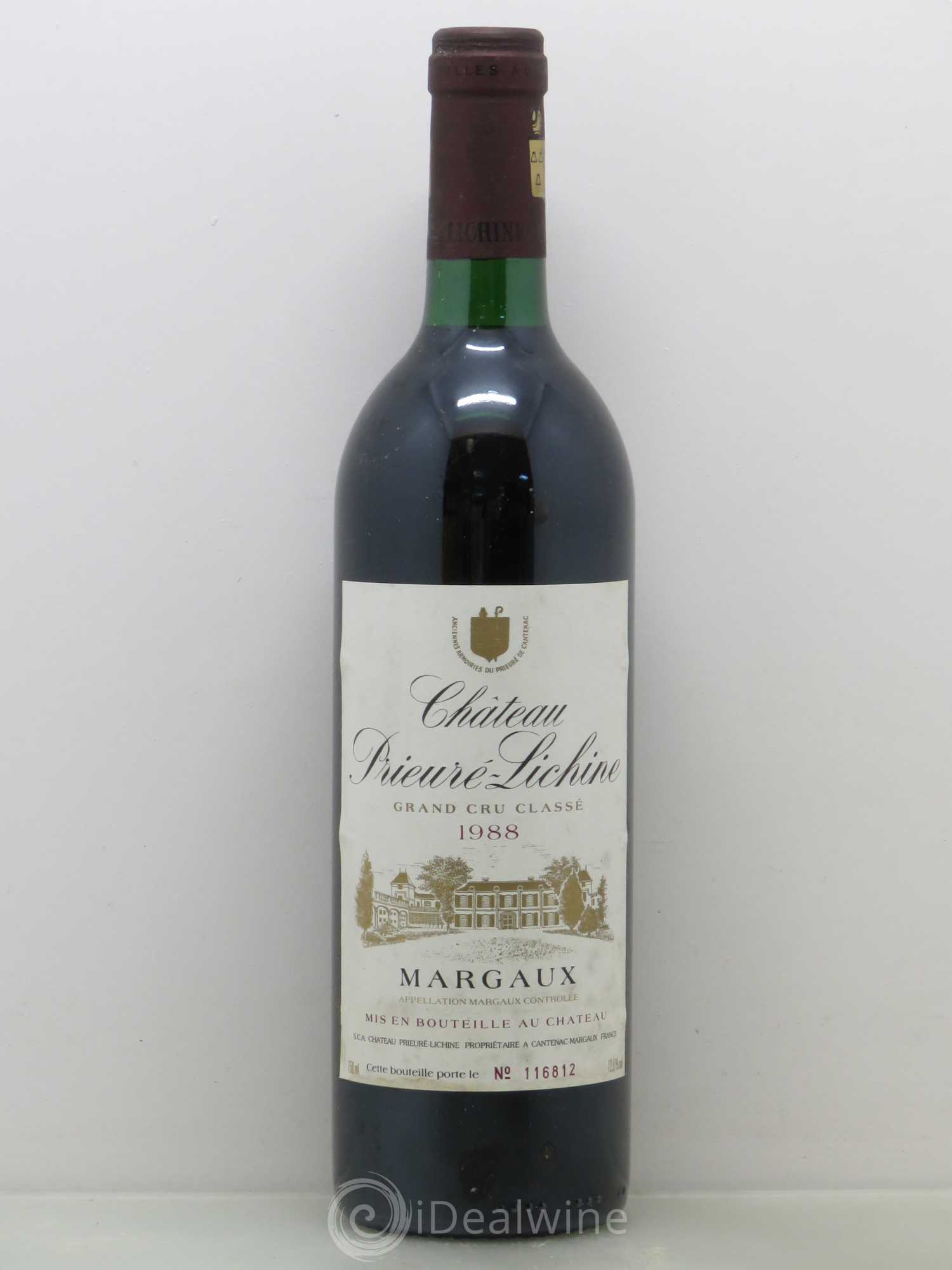 Château Prieuré Lichine 4ème Grand Cru Classé 1988 - Lot de 1 bouteille - 0