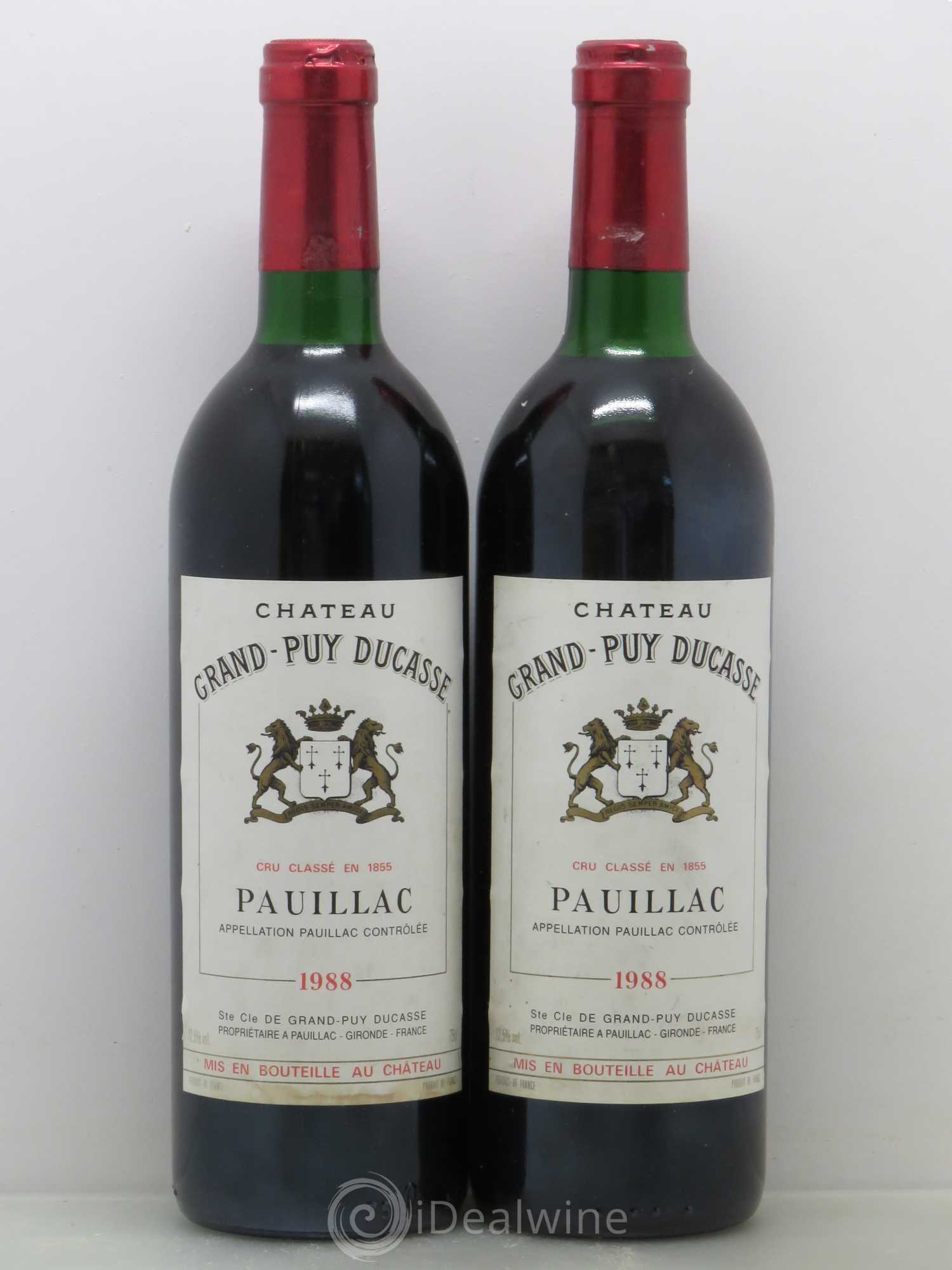 Château Grand Puy Ducasse 5ème Grand Cru Classé 1988 - Lot de 2 bouteilles - 0