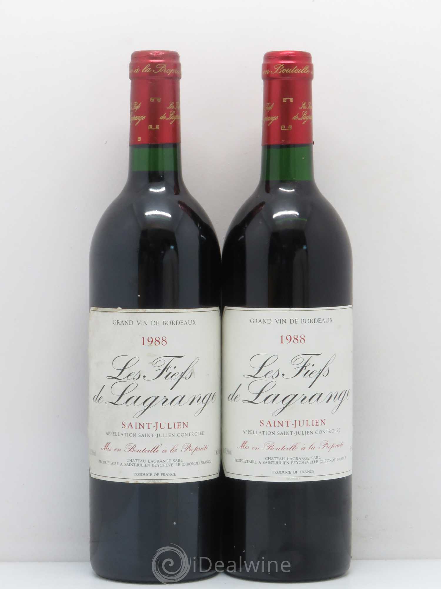 Les Fiefs de Lagrange Second Vin 1988 - Lot de 2 bouteilles - 0