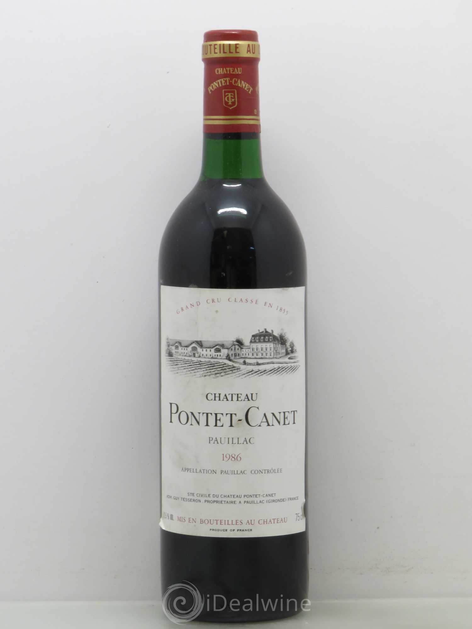 Château Pontet Canet 5ème Grand Cru Classé 1986 - Lot de 1 bouteille - 0