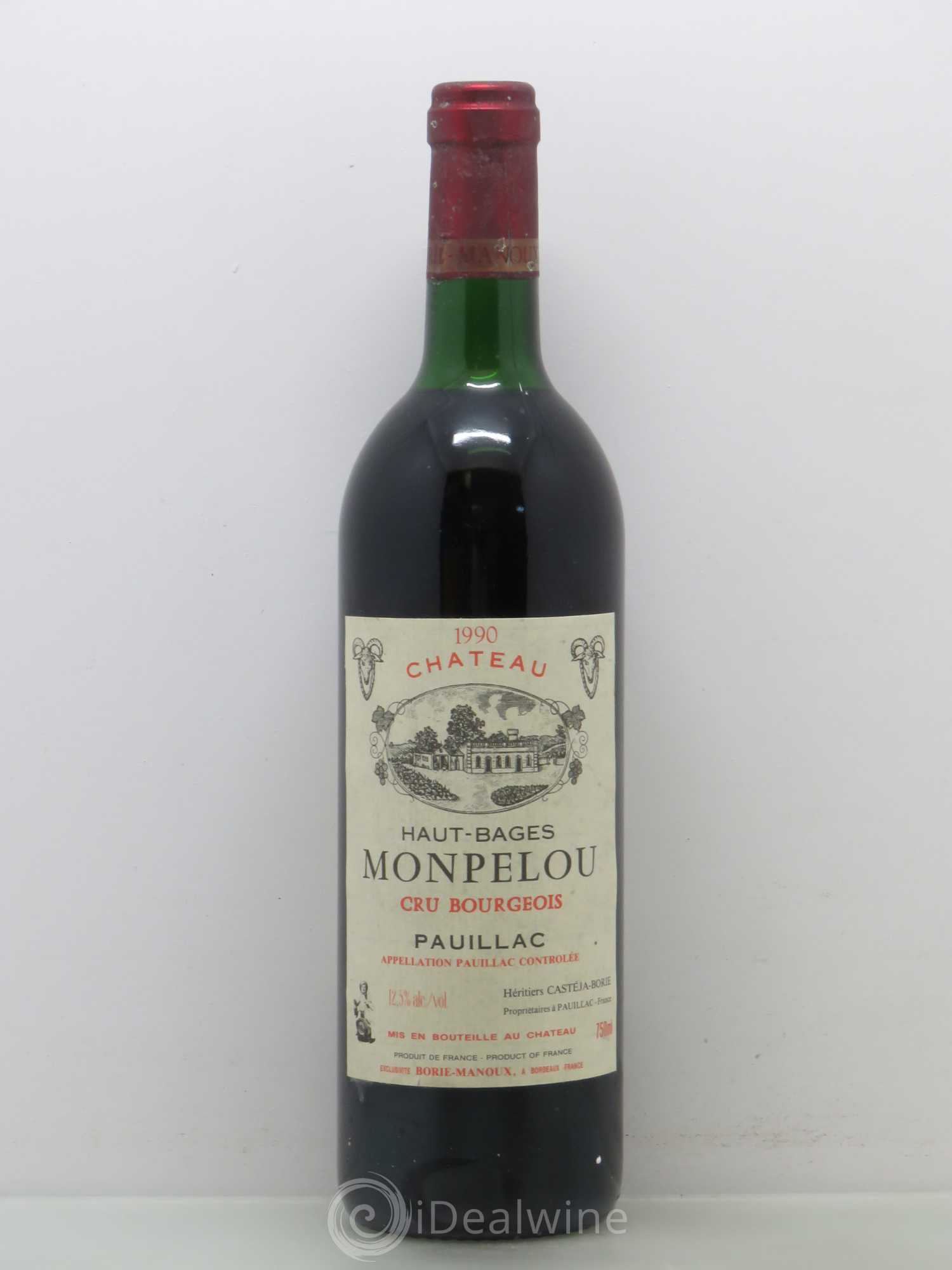 Château Haut Bages Monpelou Cru Bourgeois 1990 - Lot de 1 bouteille - 0