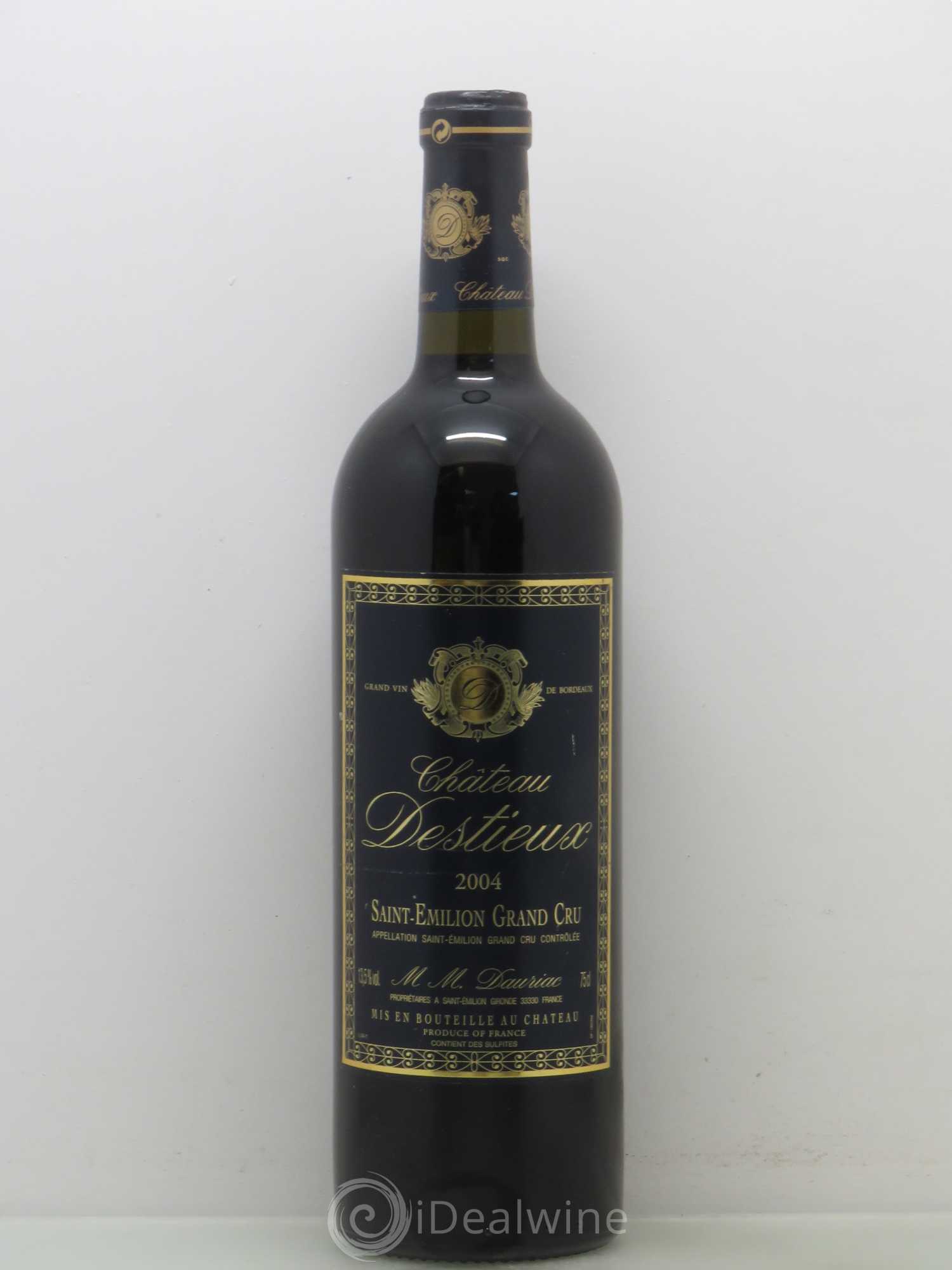 Château Destieux Grand Cru Classé 2004 - Lot de 1 bouteille - 0